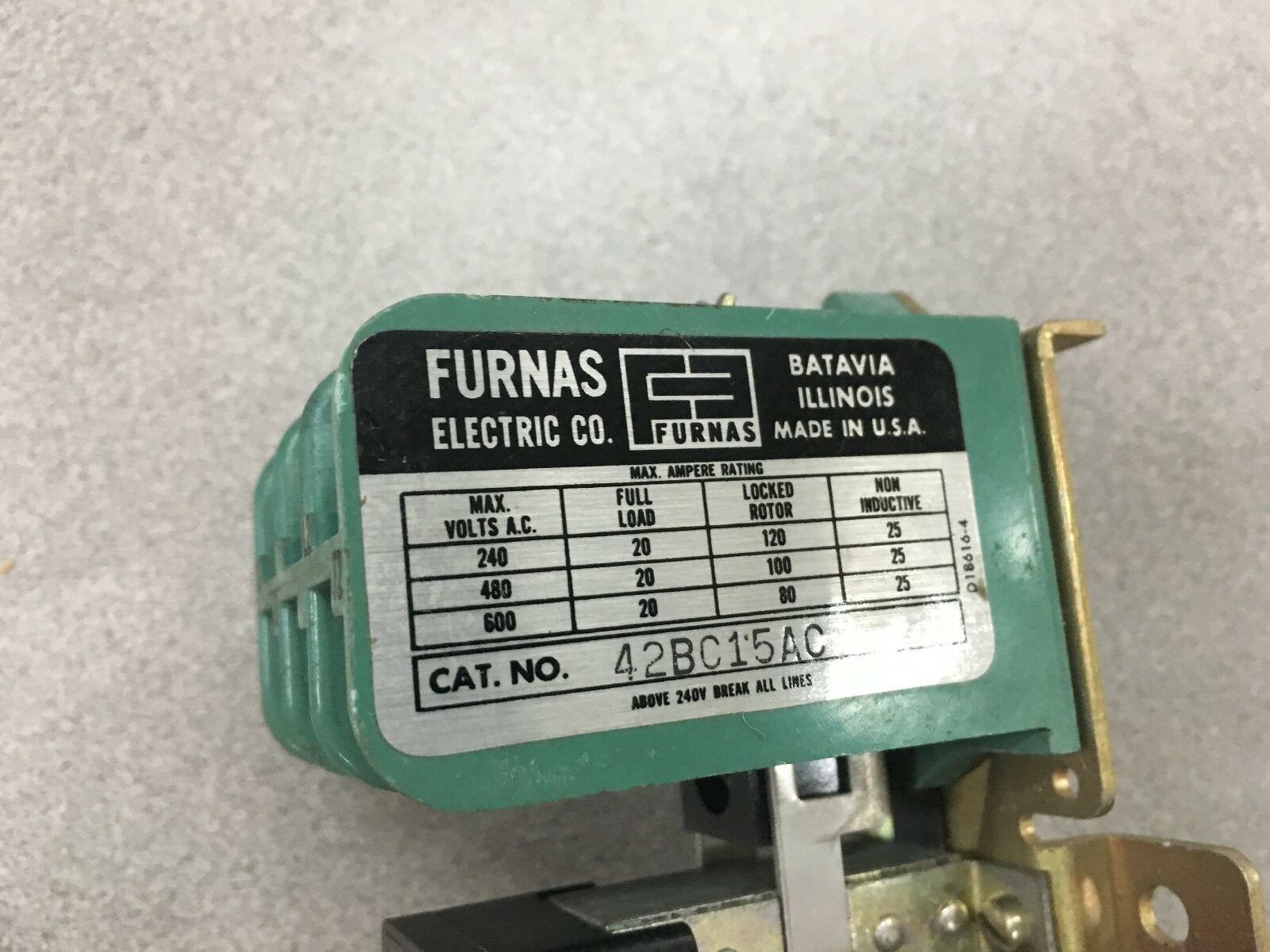 NEW NO BOX FURNAS CONTACTOR 42BC15AC