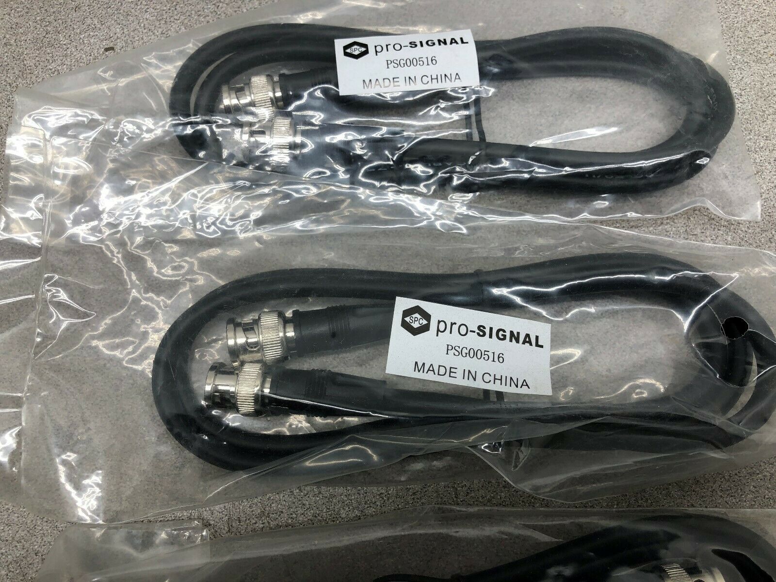 NEW IN PACK (LOT OF 3) PRO SIGNAL BNC MALE TO BNC MALE RG-59/U COAXIAL LEAD 75 O