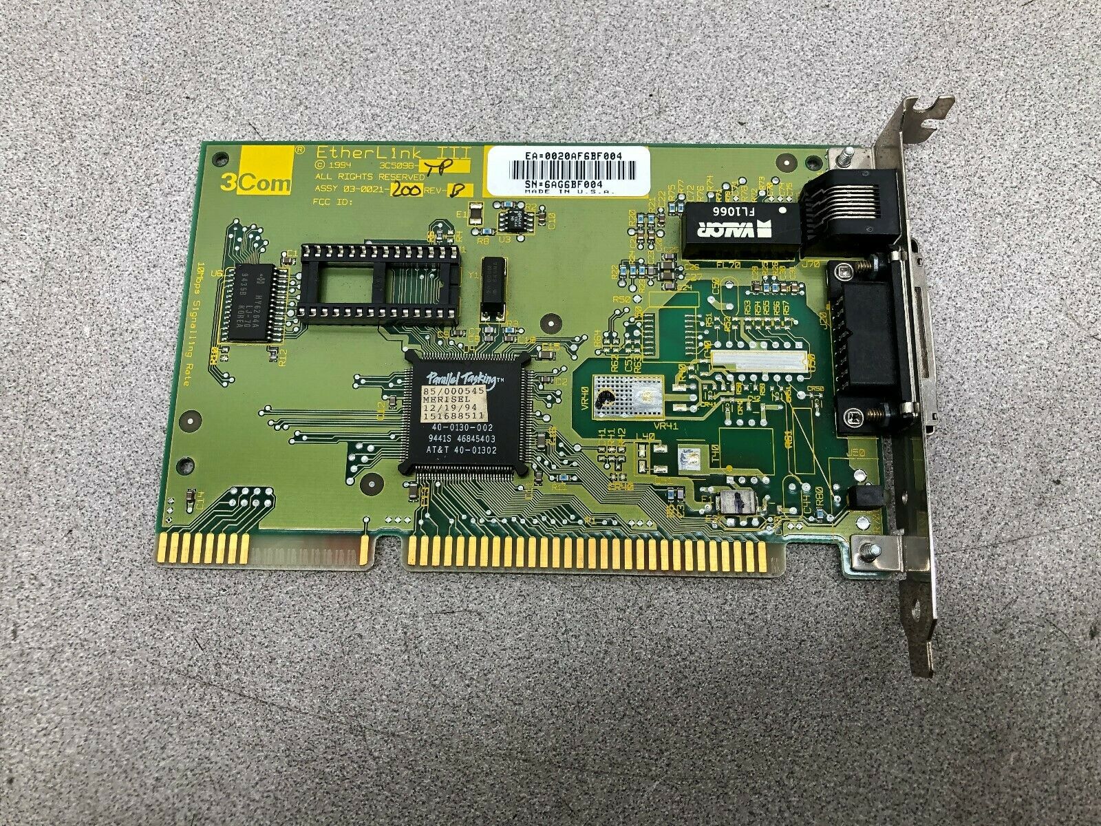 USED 3 COM ETHERLINK CIRCUIT BOARD 03-0021-200 REV B