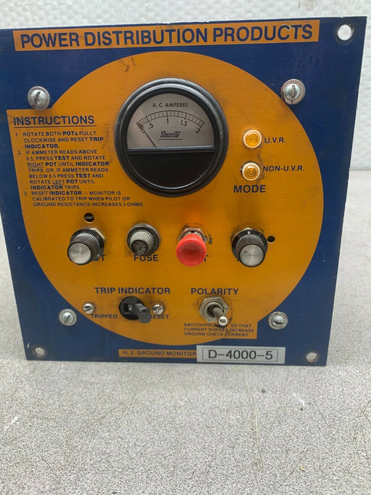 USED POWER DISTRIBUTION PRODUCTS MONITOR D-4000-5