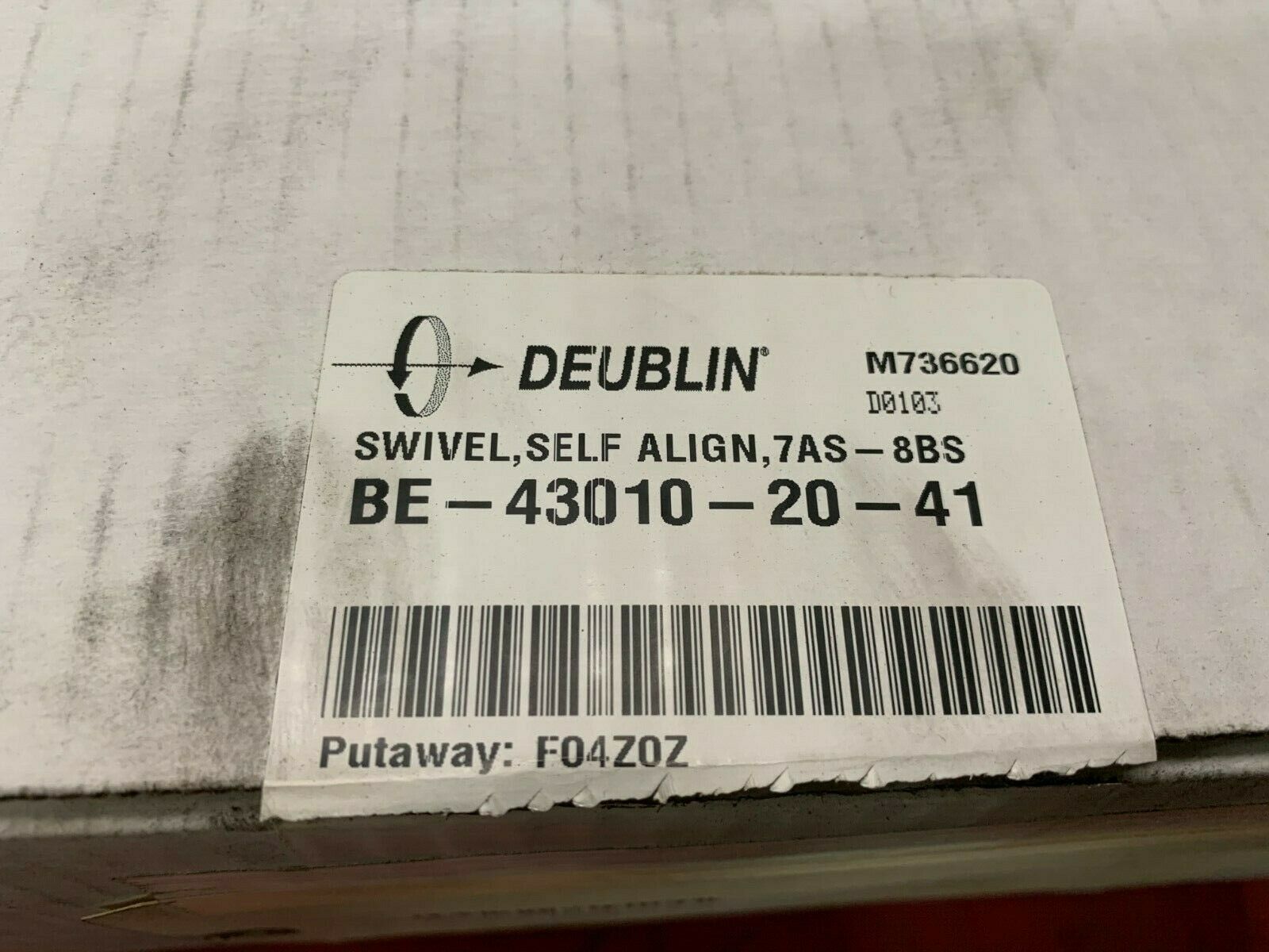 NEW IN DEUBLIN BE-43010-20-41 SWIVEL,SELF ALIGN,7AS-8BS