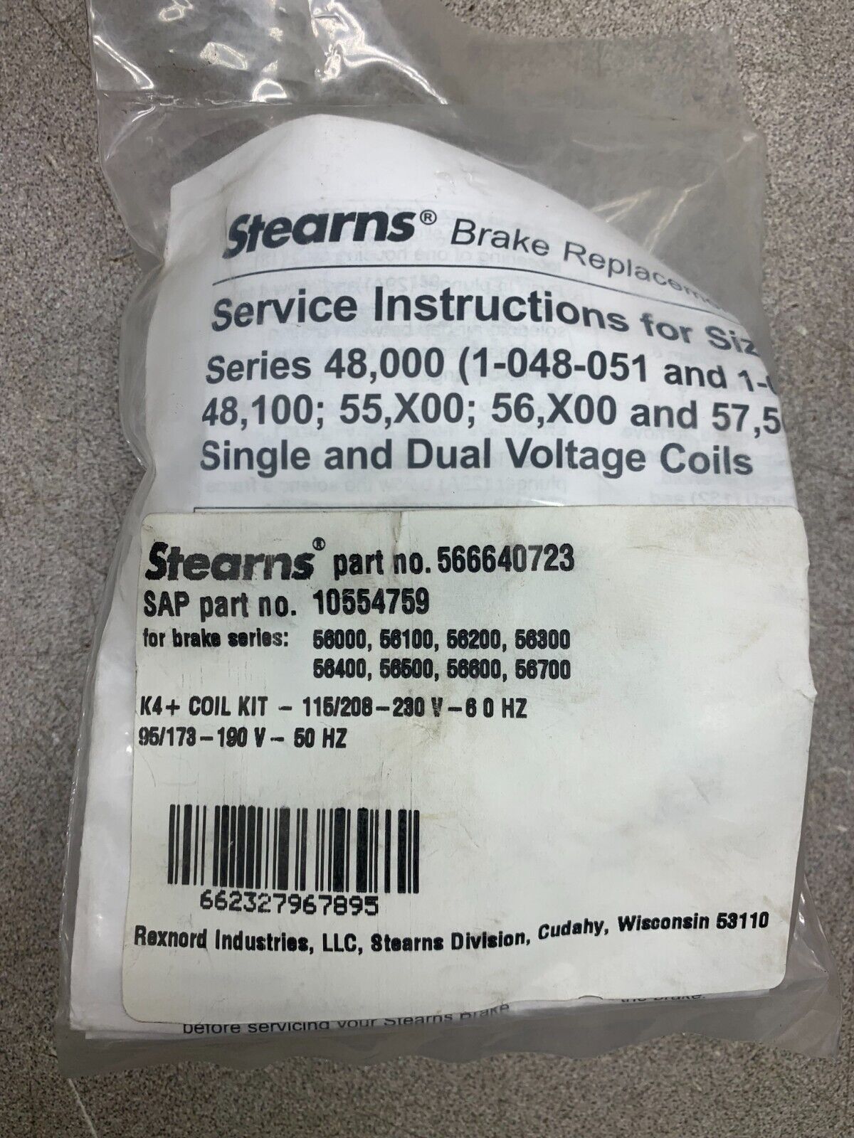 NEW IN PACKAGE REXNORD STEARNS COIL KIT 566640723