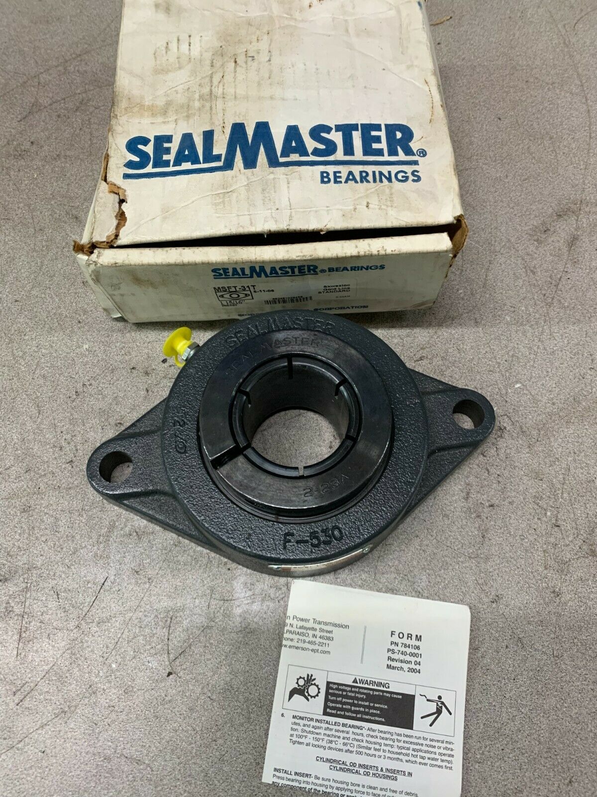 NEW IN BOX SEALMASTER 2-BOLT FLANGE BEARING 1-15/16" BORE MSFT-31T