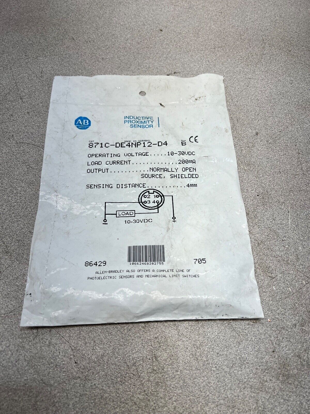 NEW IN BAG ALLEN BRADLEY SENSOR 871C-DE4NP12-D4 SERIES B