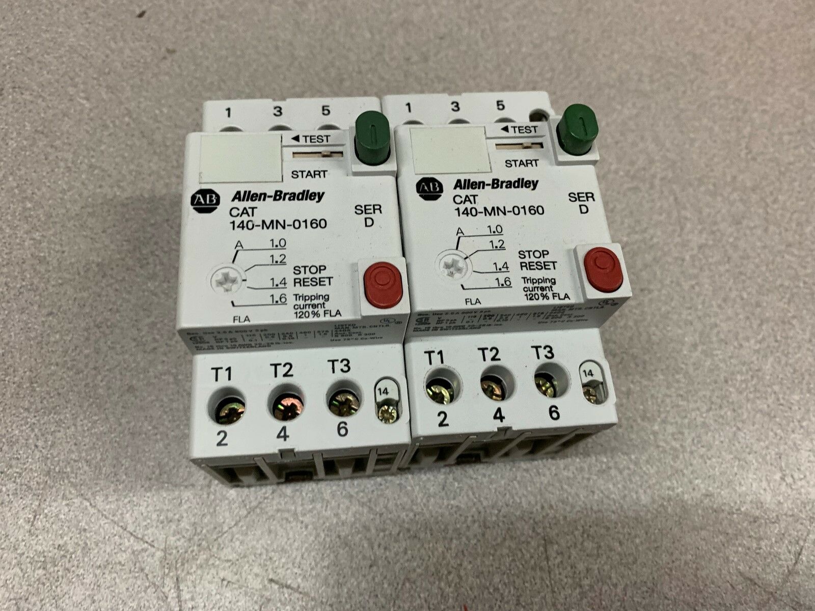 USED LOT OF 2 ALLEN BRADLEY STARTER 140-MN-0160