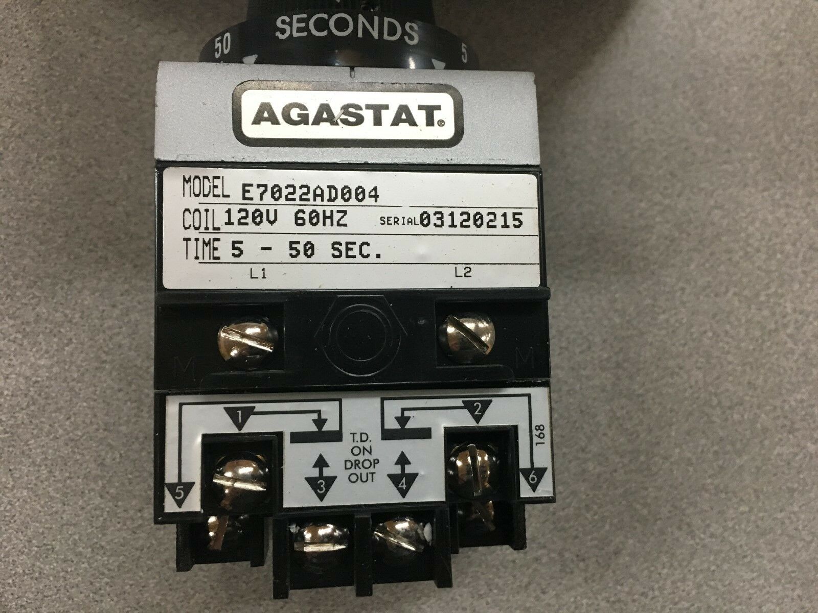 NEW AGASTAT 120V TYCO 5-50 SEC. TIMER E7022AD004