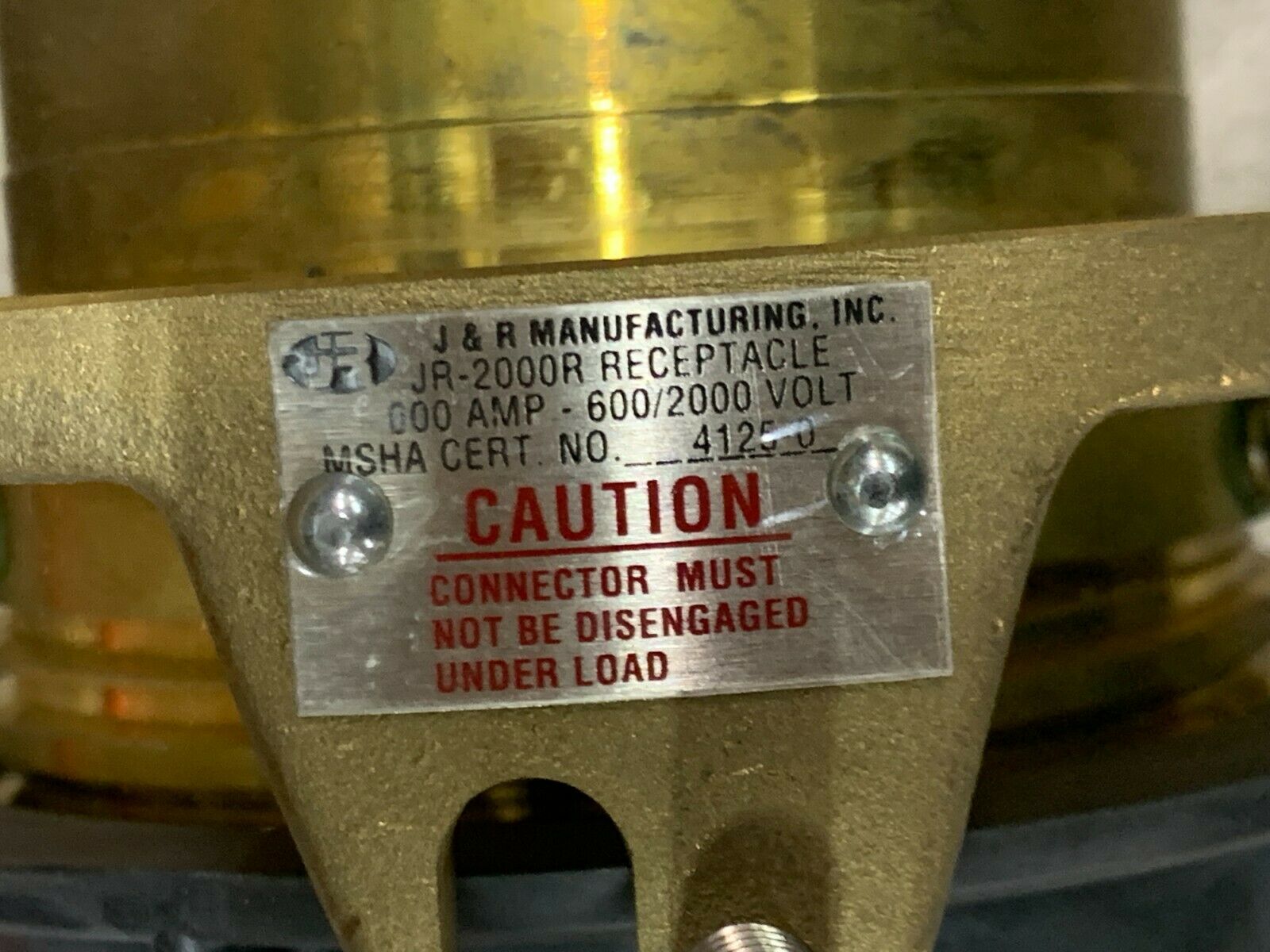 NEW J&R MANUFACTURING JR-2000R RECEPTACLE AB2000RRA-C2