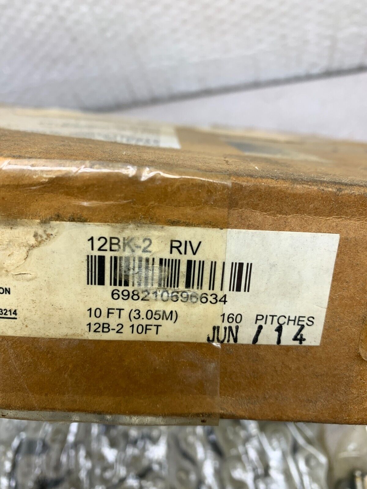 NEW IN BOX 10FT. ROLL REXNORD ROLLER CHAIN REX 12BK-2 RIV. RIVETED DOUBLE STRAND