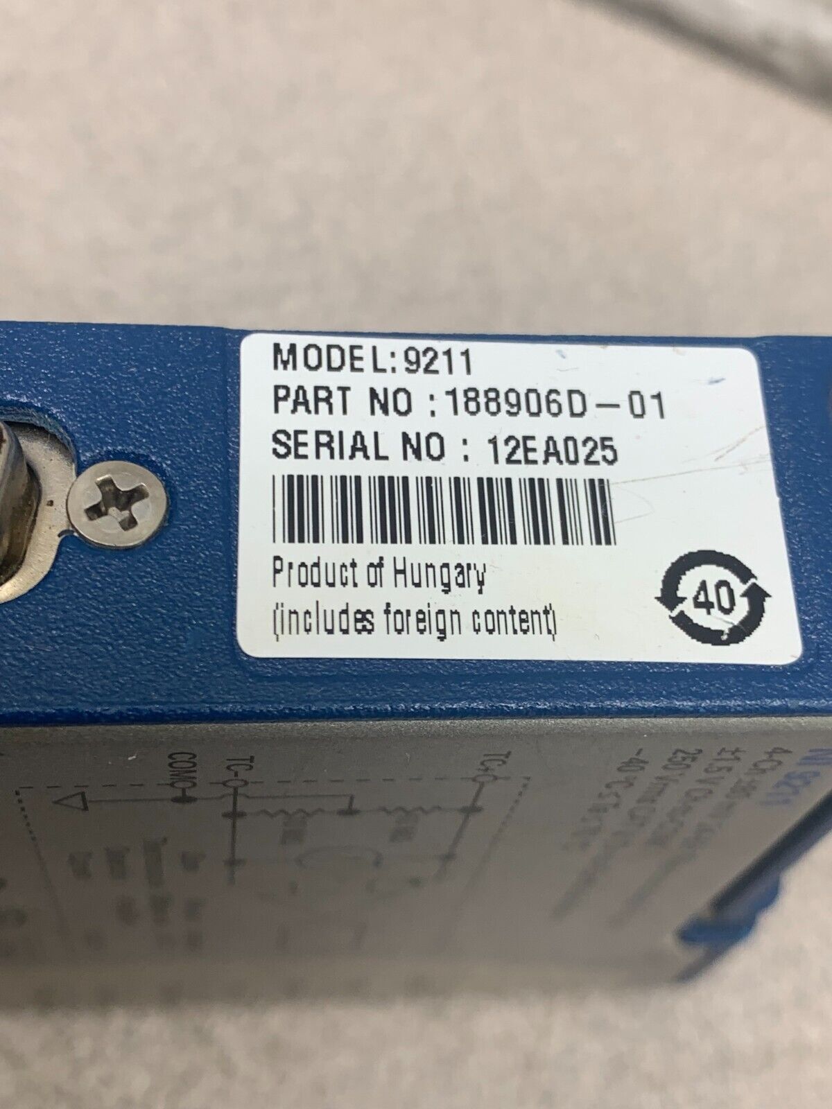 USED NATIONAL INSTRUMENTS 188906D-01 THERMOCOUPLE INPUT MODULE NI 9211