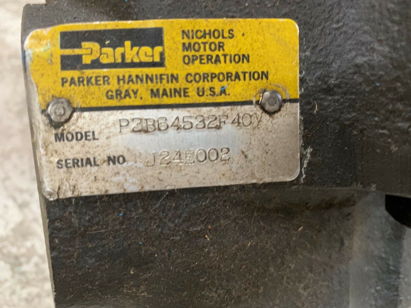 REBUILT PARKER HYDRAULIC PUMP P3B64532F40V