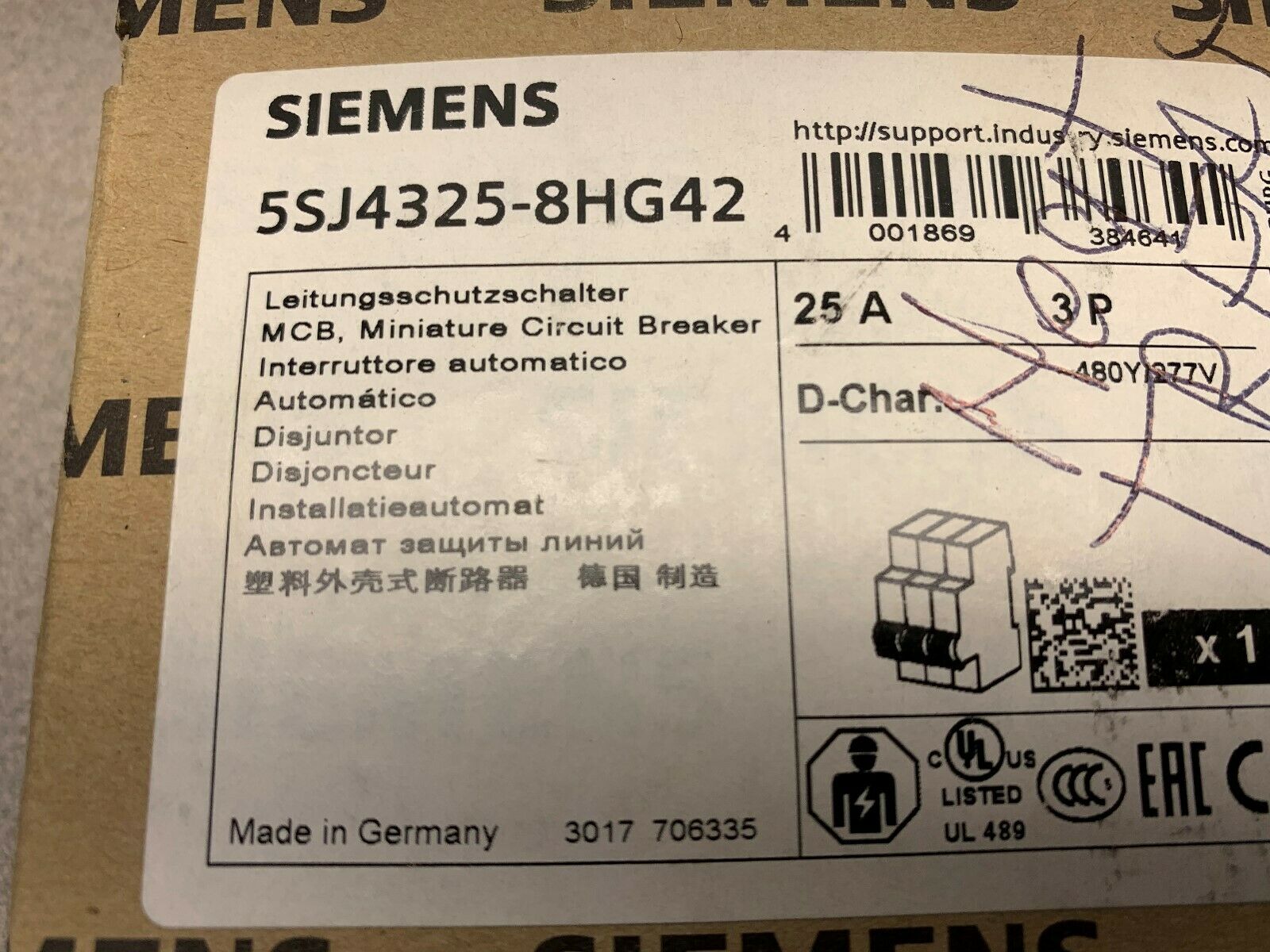 NEW IN BOX SIEMENS BREAKER 5SJ4325-8HGA2