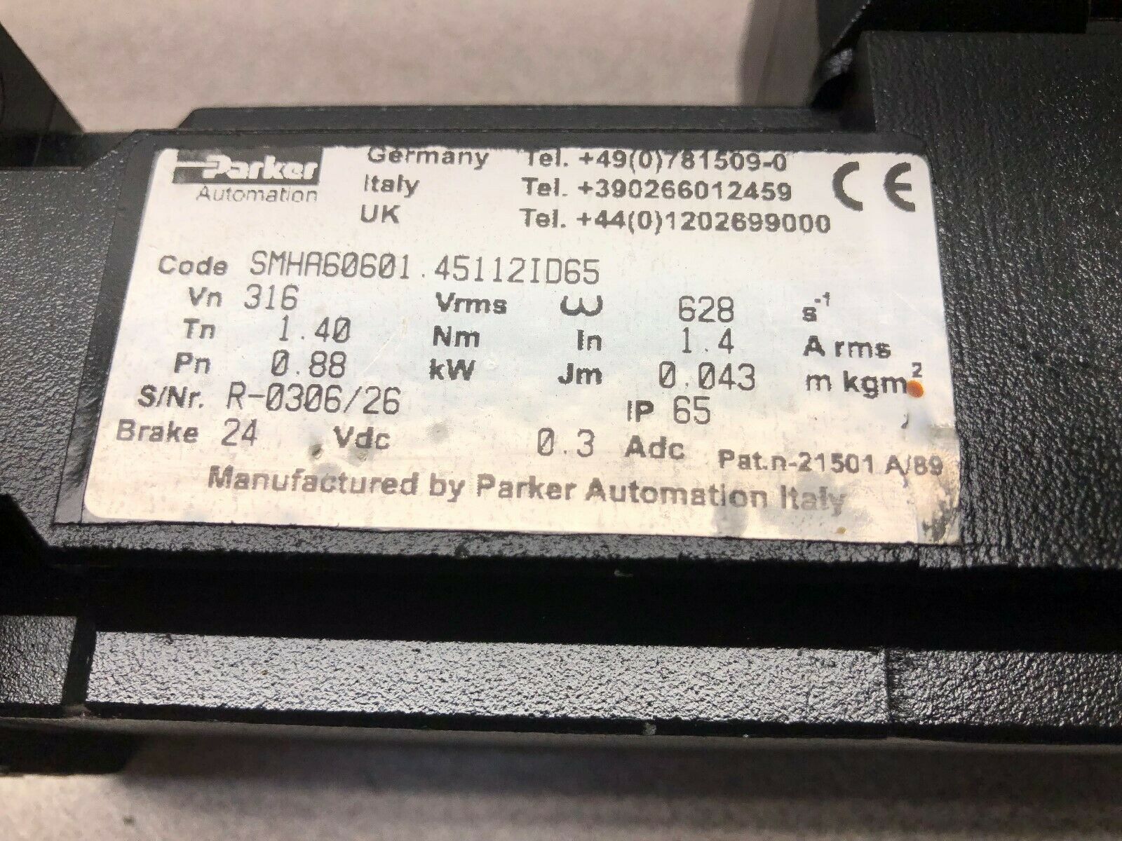 NEW NO BOX PARKER SERVO MOTOR SMHA60601.45112ID65