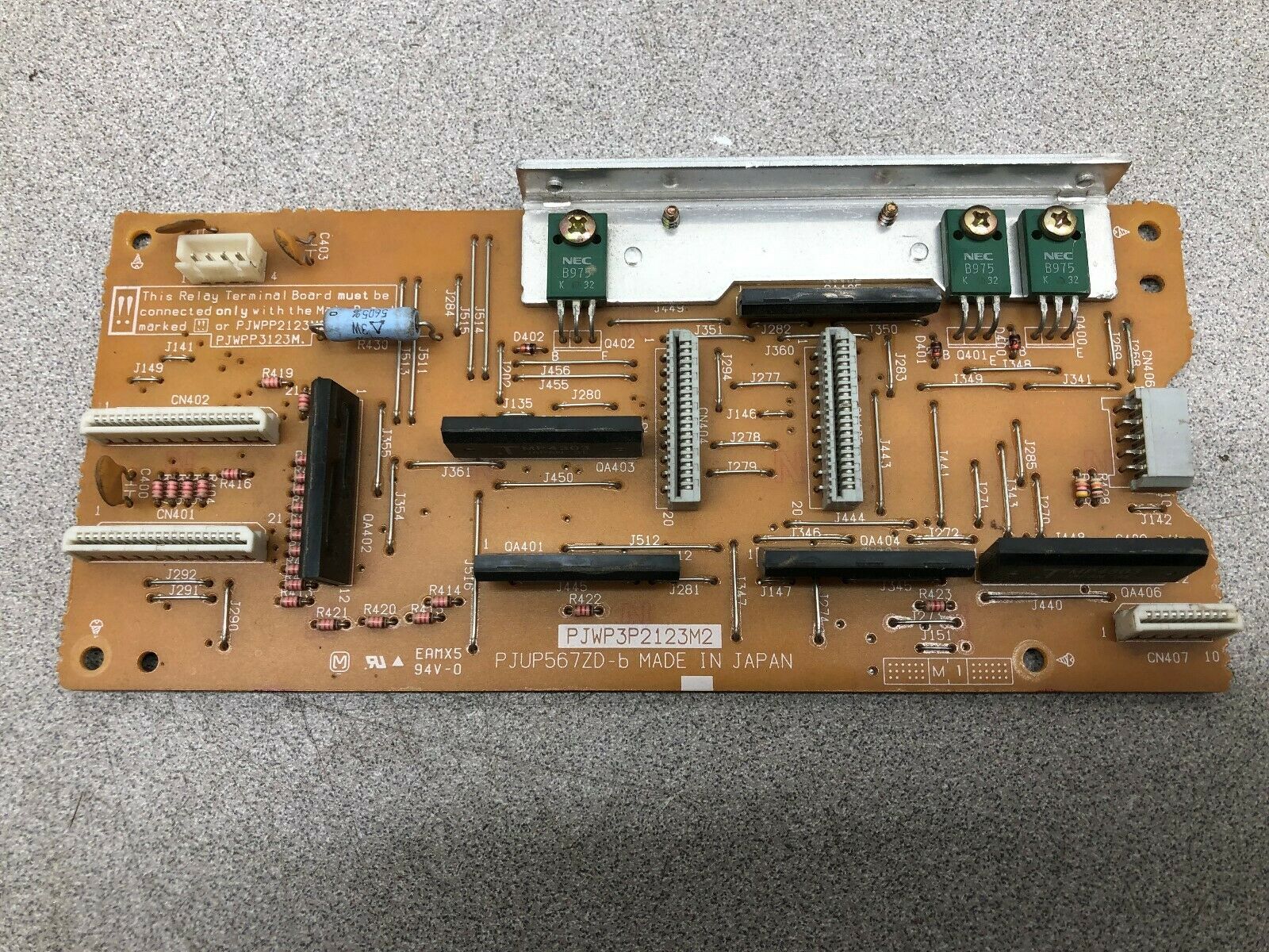 USED PANASONIC PRINTER RELAY TERMINAL BOARD PJWP3P2123M2