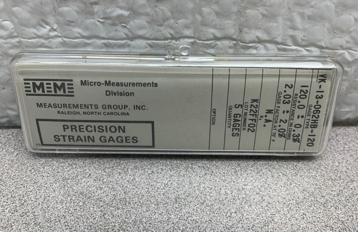 NEW PACK OF 5 MICRO-MEASUREMENTS PRECISION STRAIN GAGES VK-13-062HB-120