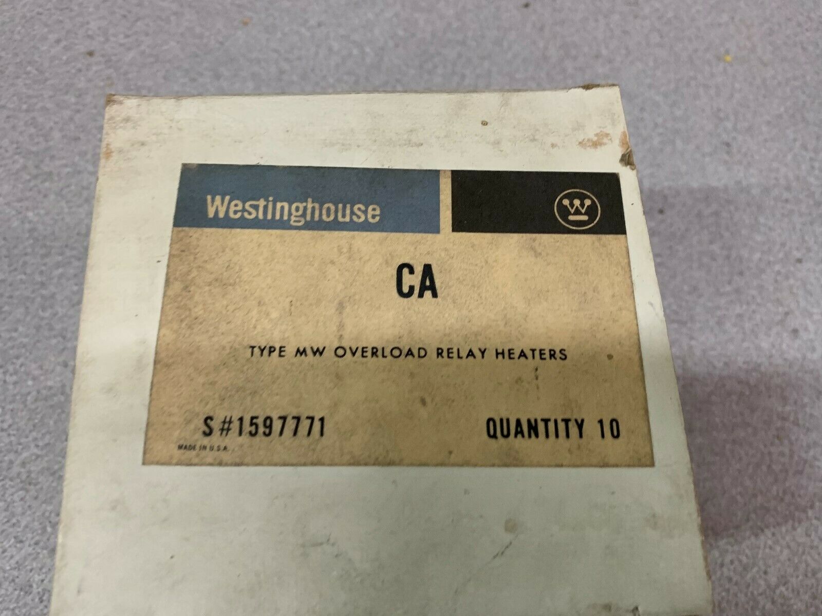 BOX OF 10 NEW IN BOX WESTINGHOUSE 1597771 RELAY HEATER CA