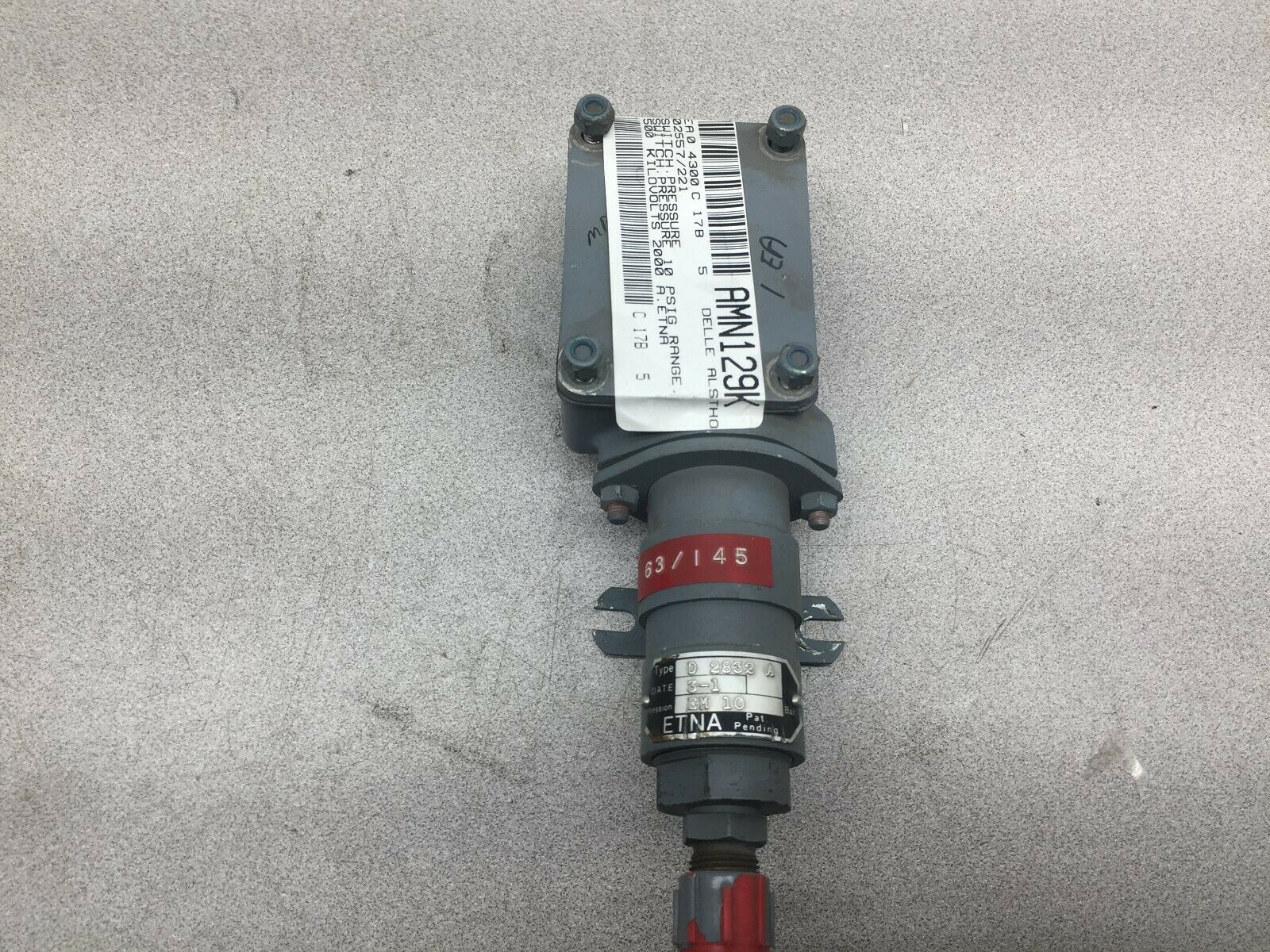 NEW NO BOX ETNA 10 BAR PRESSURE SWITCH D 2832 A