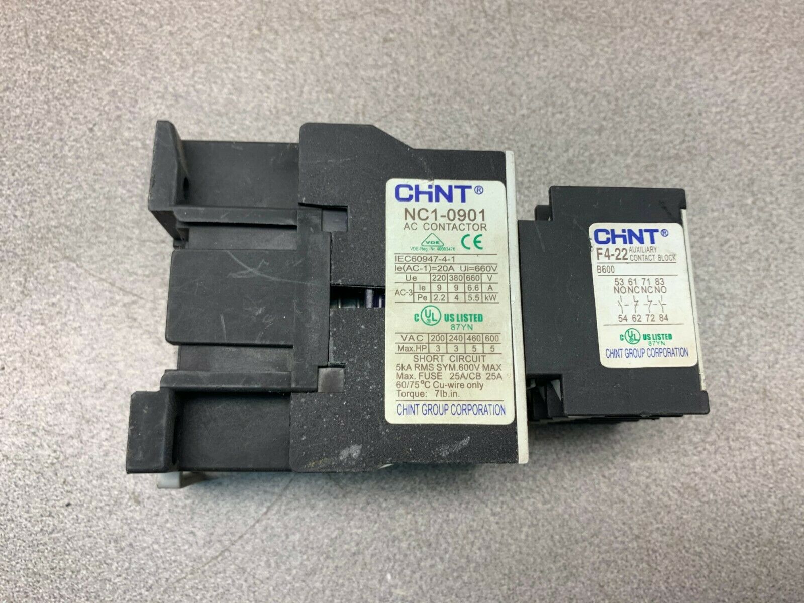 USED CHINT CONTACTOR NC1-0901