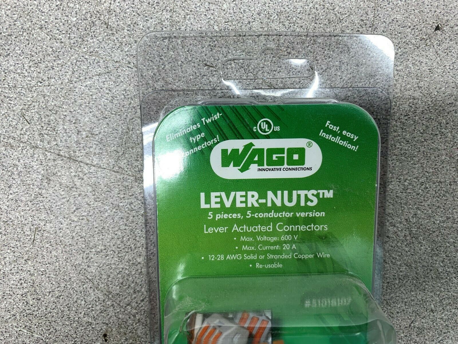 LOT OF 5 NEW NO BOX WAGO LEVER NUTS 51018107