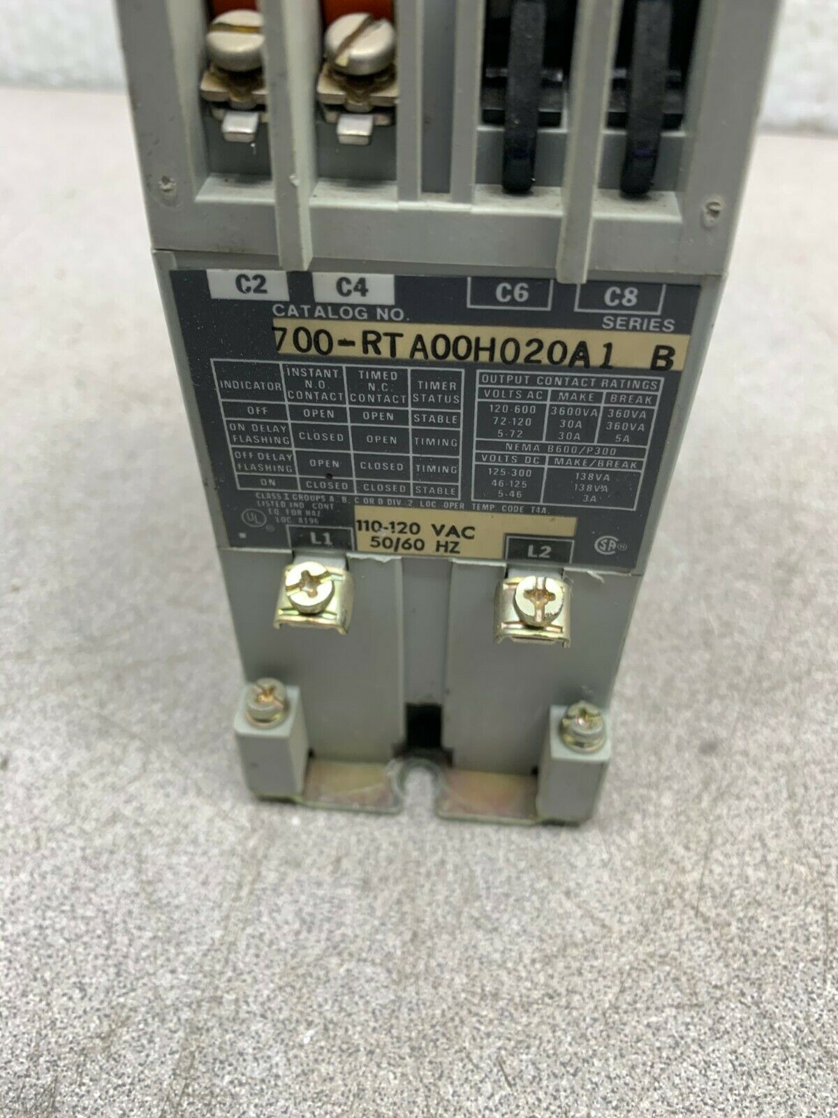 USED ALLEN-BRADLEY RELAY 700-RTA00H020A1 SERIES B