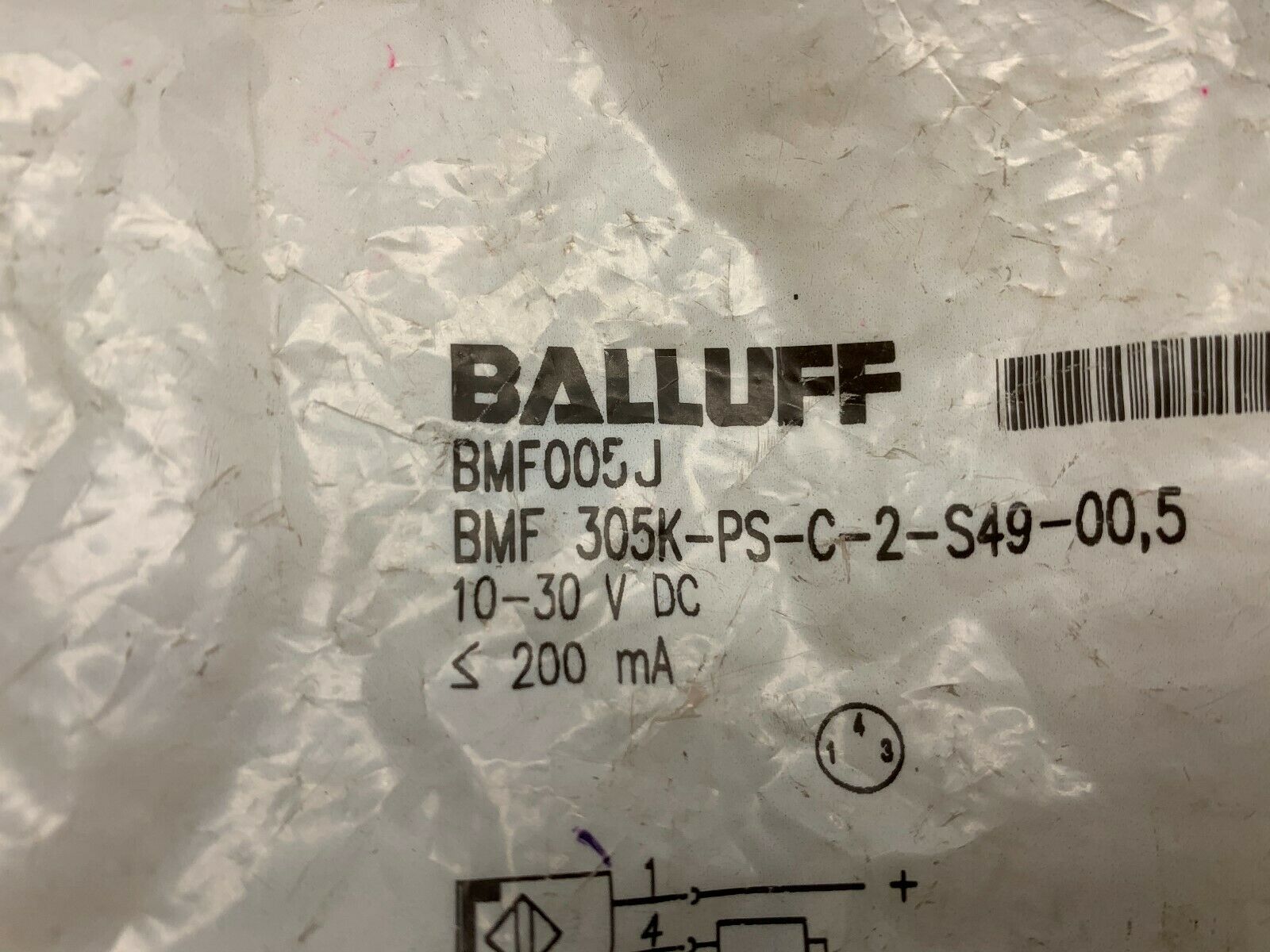 NEW IN PACKAGE BALLUFF SENSOR BMF 305K-PS-C-2-S49-00,510-30