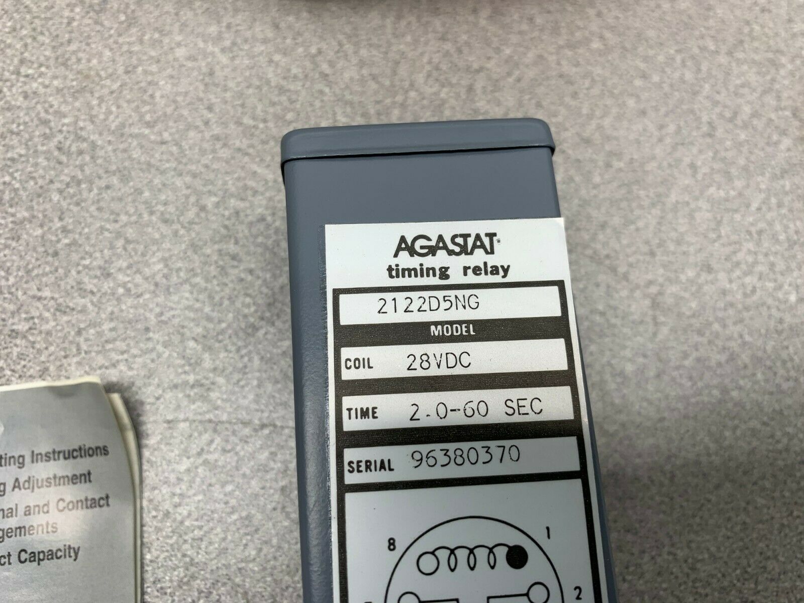 NEW IN PACKAGING AGASTAT 2-60 SEC. TIMING RELAY 2122D5NG