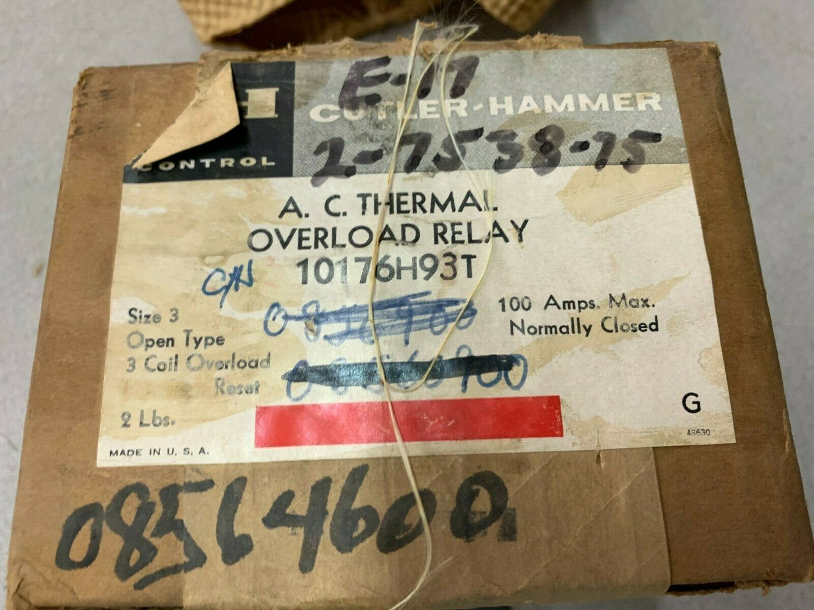 NEW IN BOX CUTLER HAMMER OVERLOAD RELAY 10176 H93T