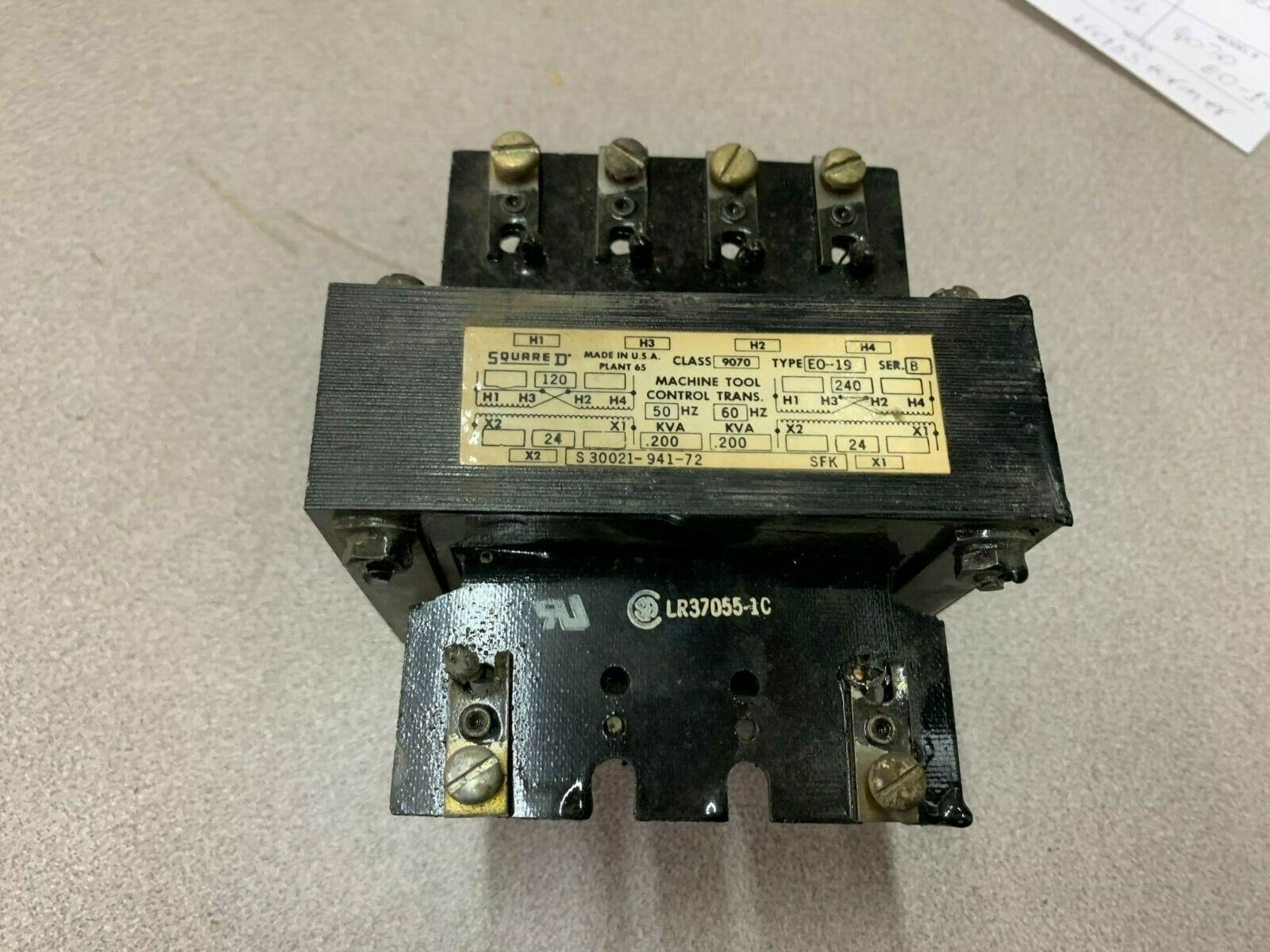 USED SQUARE D TRANSFORMER 9070 E0-19