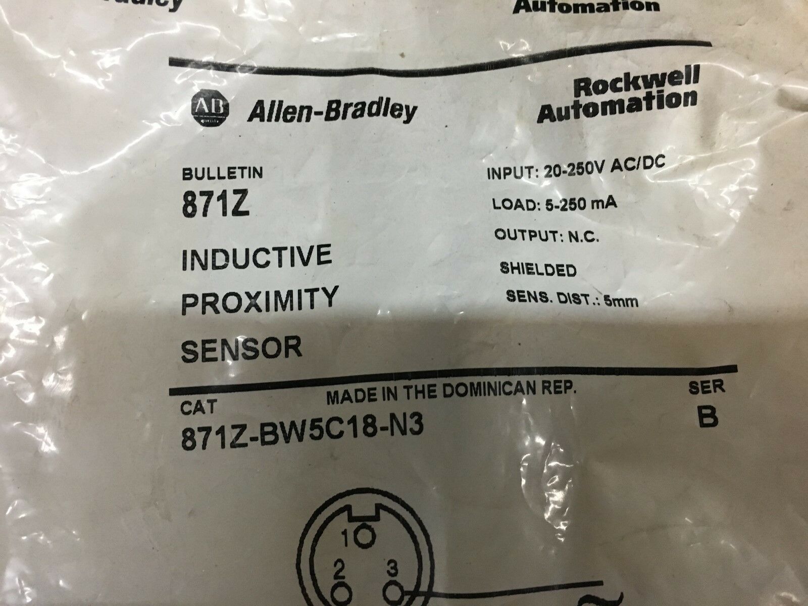 NEW IN BAG ALLEN BRADLEY SENSOR 871Z-BW5C18-N3 SERIES B