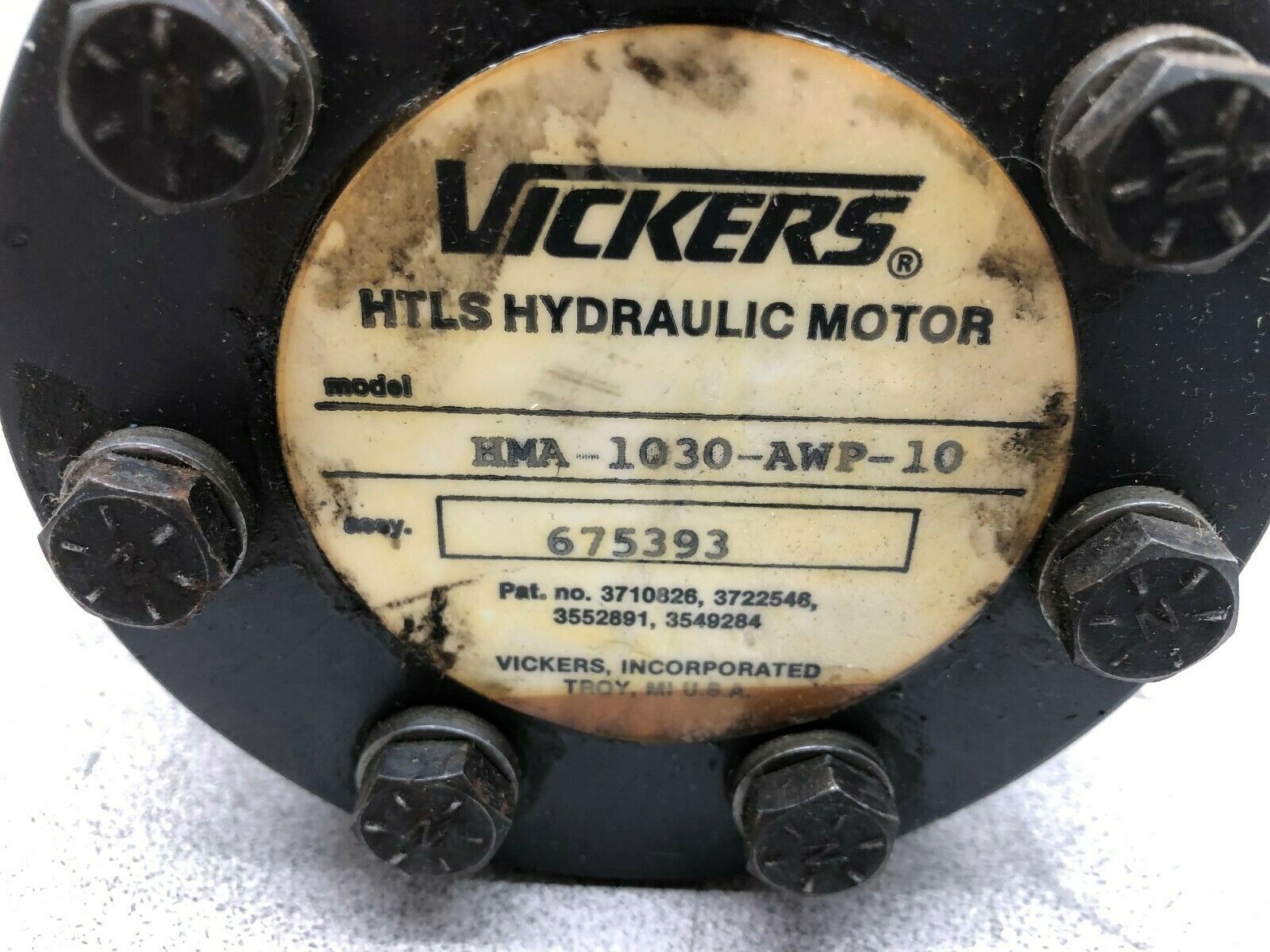 USED VICKERS HTLS HYDRAULIC MOTOR HMA-1030-AWP-10