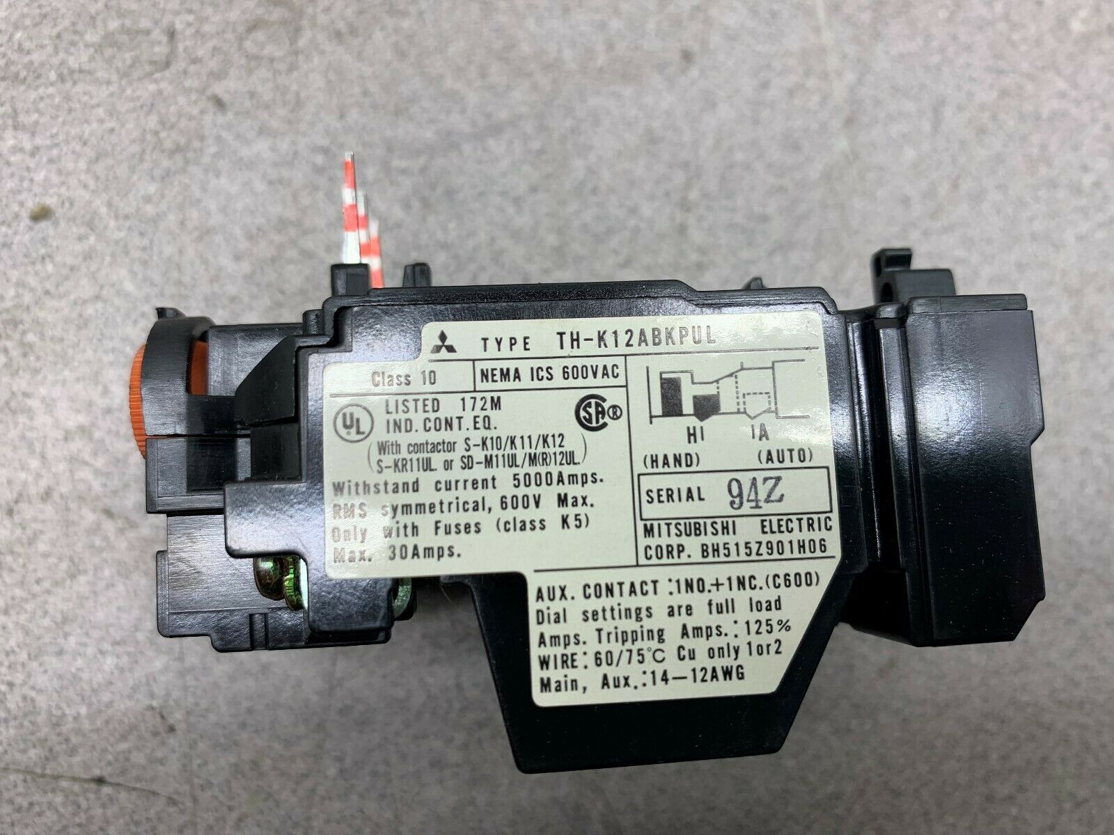 NEW IN BOX MITSBUSHI RELAY TH-K12ABKPUL