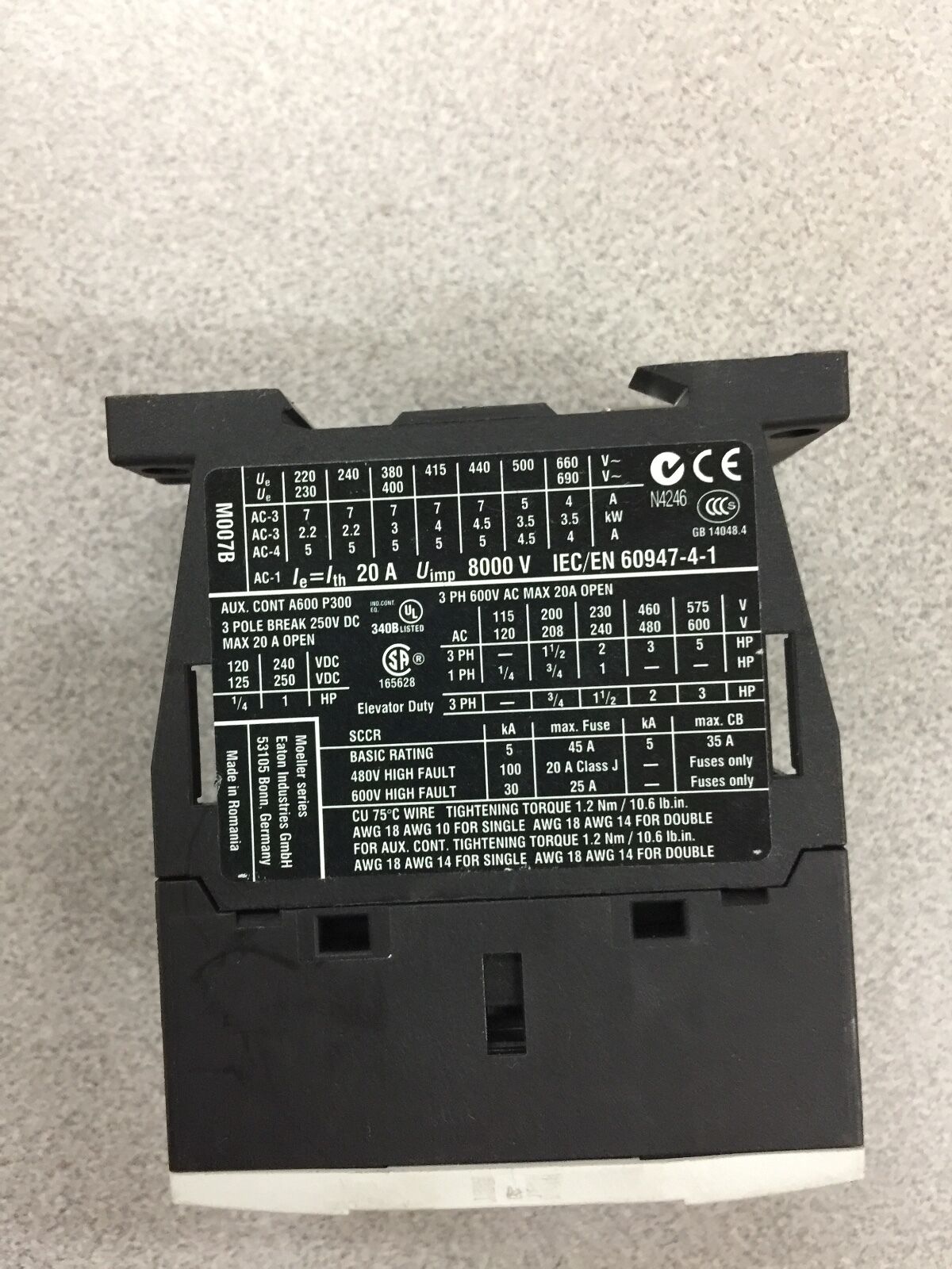 USED NO BOX ALLEN BRADLEY RELAY 700-PK600A1 SER. B