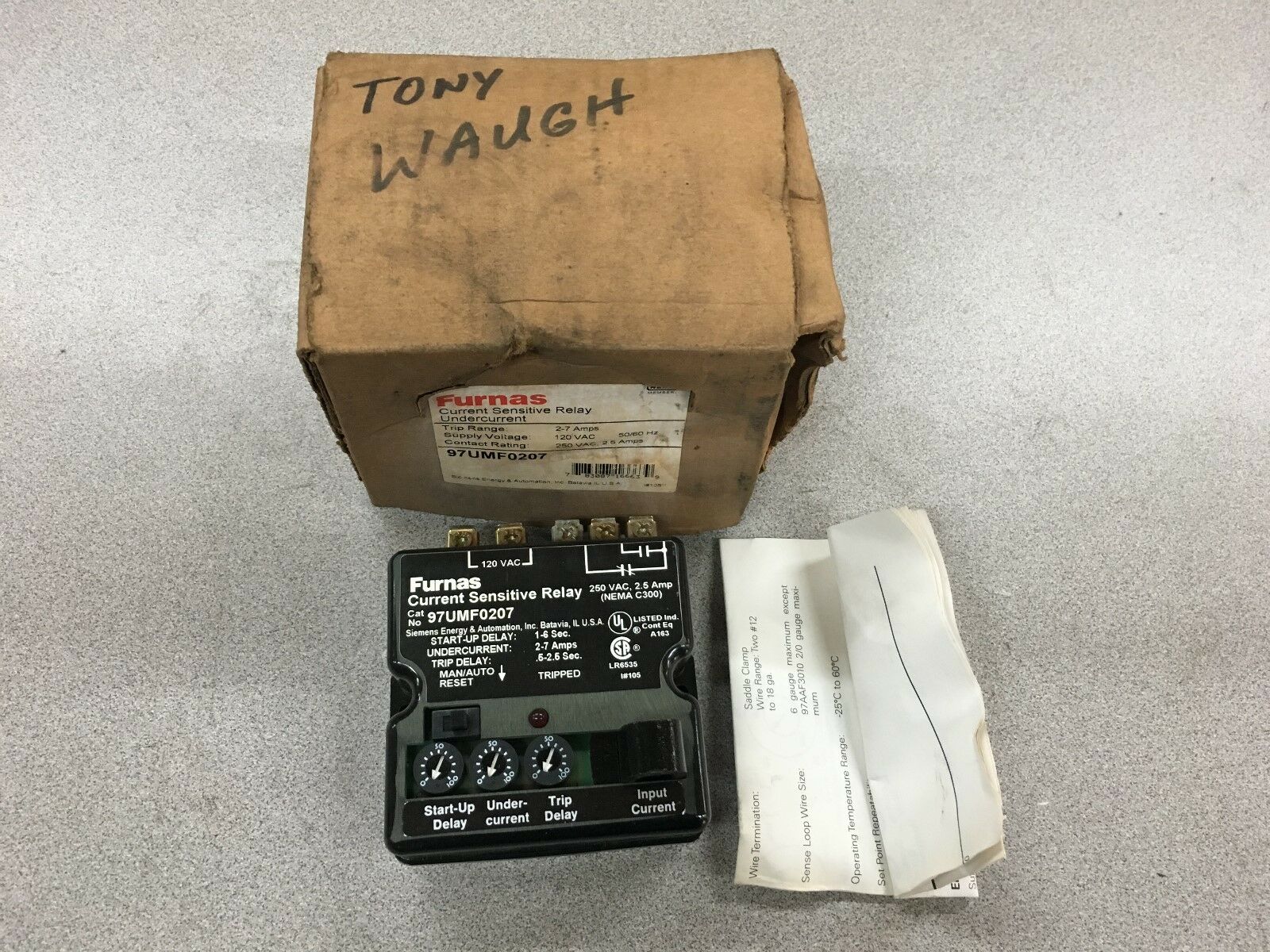 NEW IN BOX FURNAS CURRENT SENSITIVE RELAY 97UMF0207