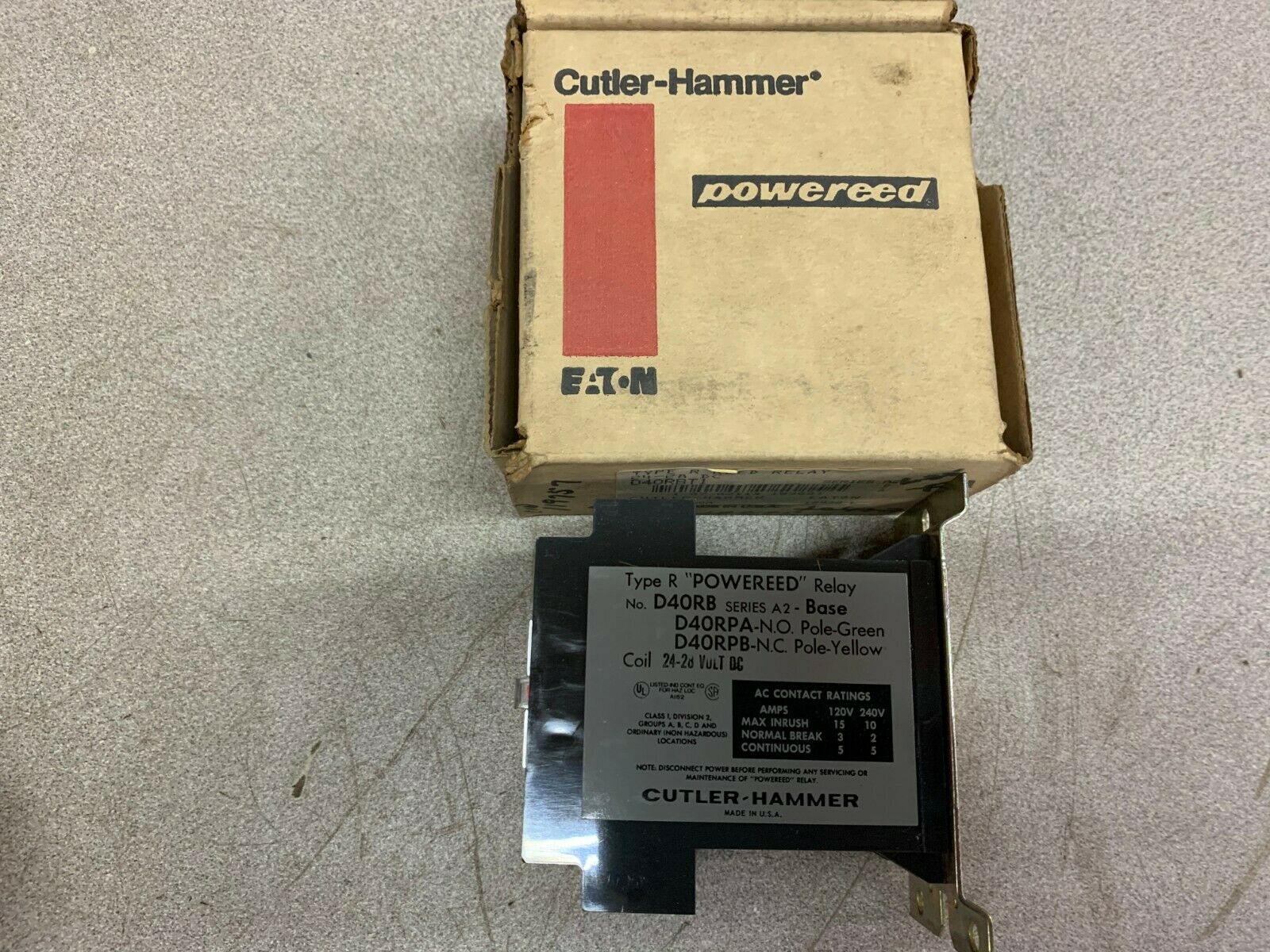 NEW IN BOX CUTLER HAMMER REED RELAY D40RBT1