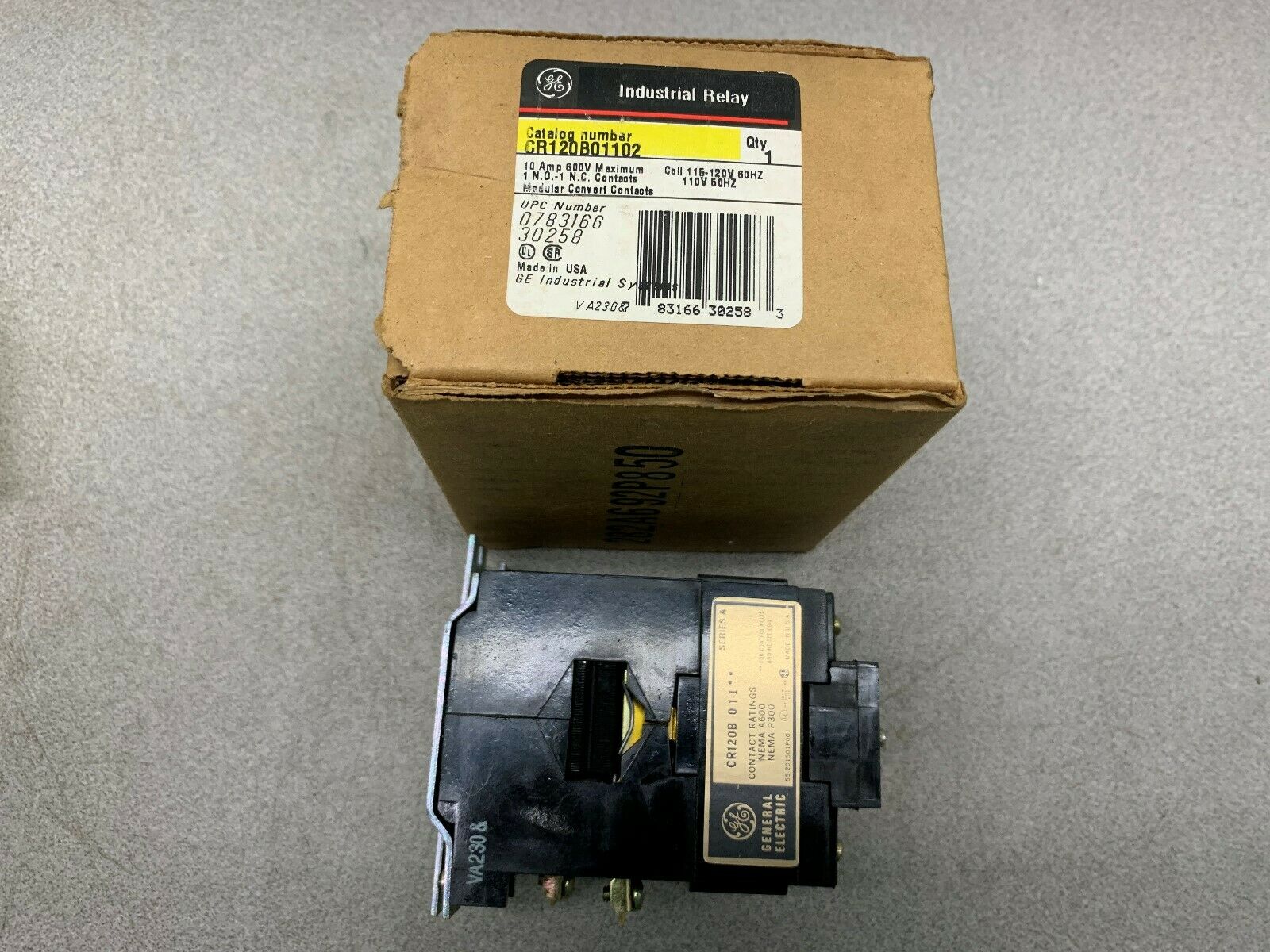 NEW IN BOX GE RELAY CR120B01102