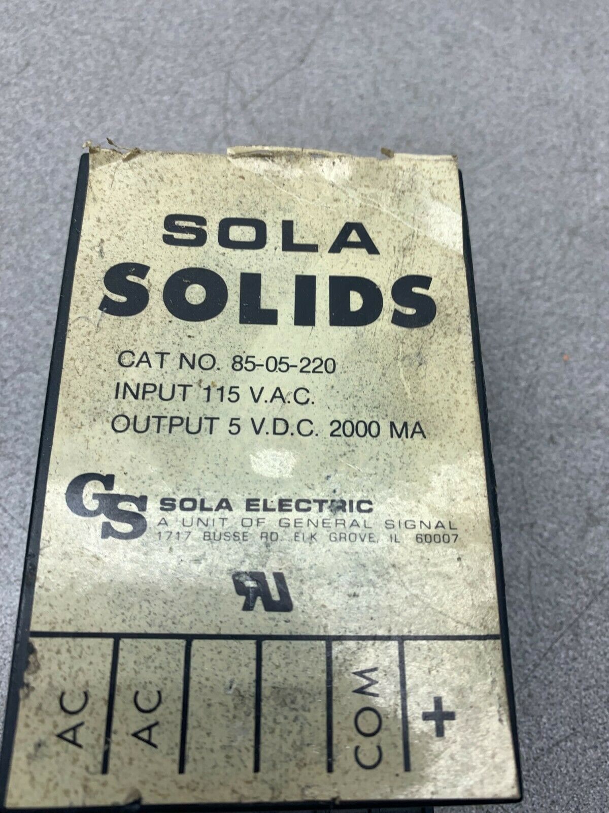 USED SOLA POWER SUPPLY 85-05-220