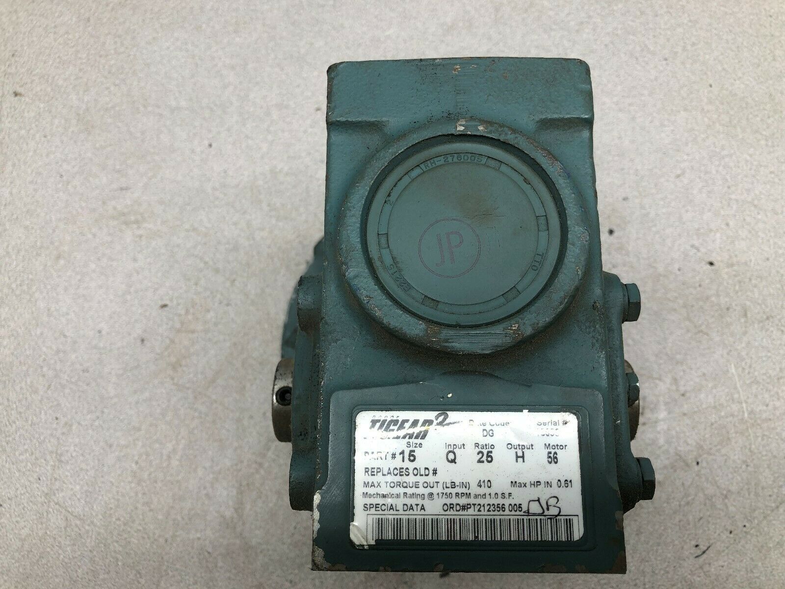 NEW NO BOX DODGE TIGEAR2 25:1 RATIO C-FACE 1750 RPM .61 HP INPUT GEAR REDUCER 15