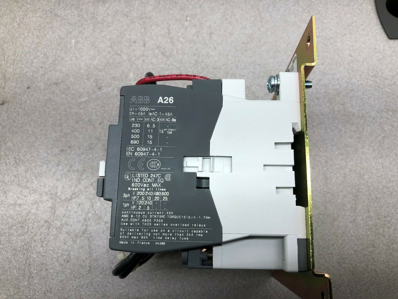 NEW IN BOX ABB A26 120 VAC REVERSING CONTACTORS A26R-30-11-84