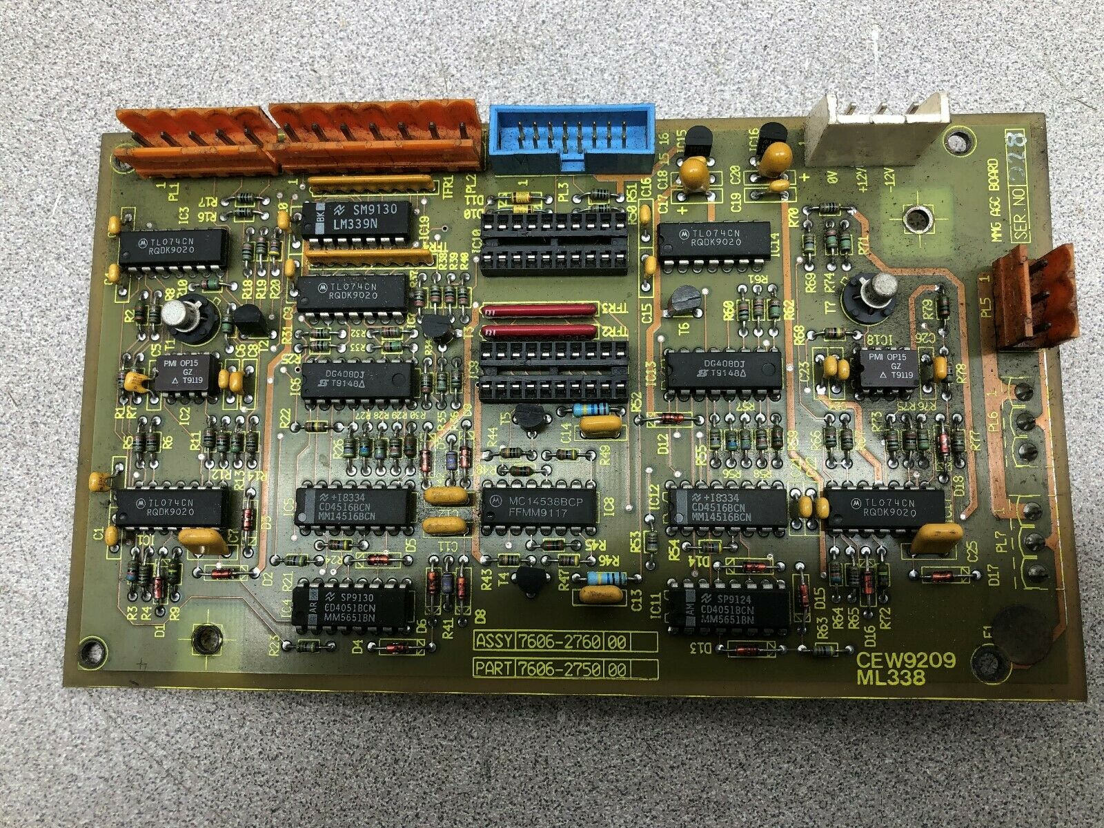 USED PRESSTECH MMG AGC SCANNER CONTROL BOARD 7606-2760