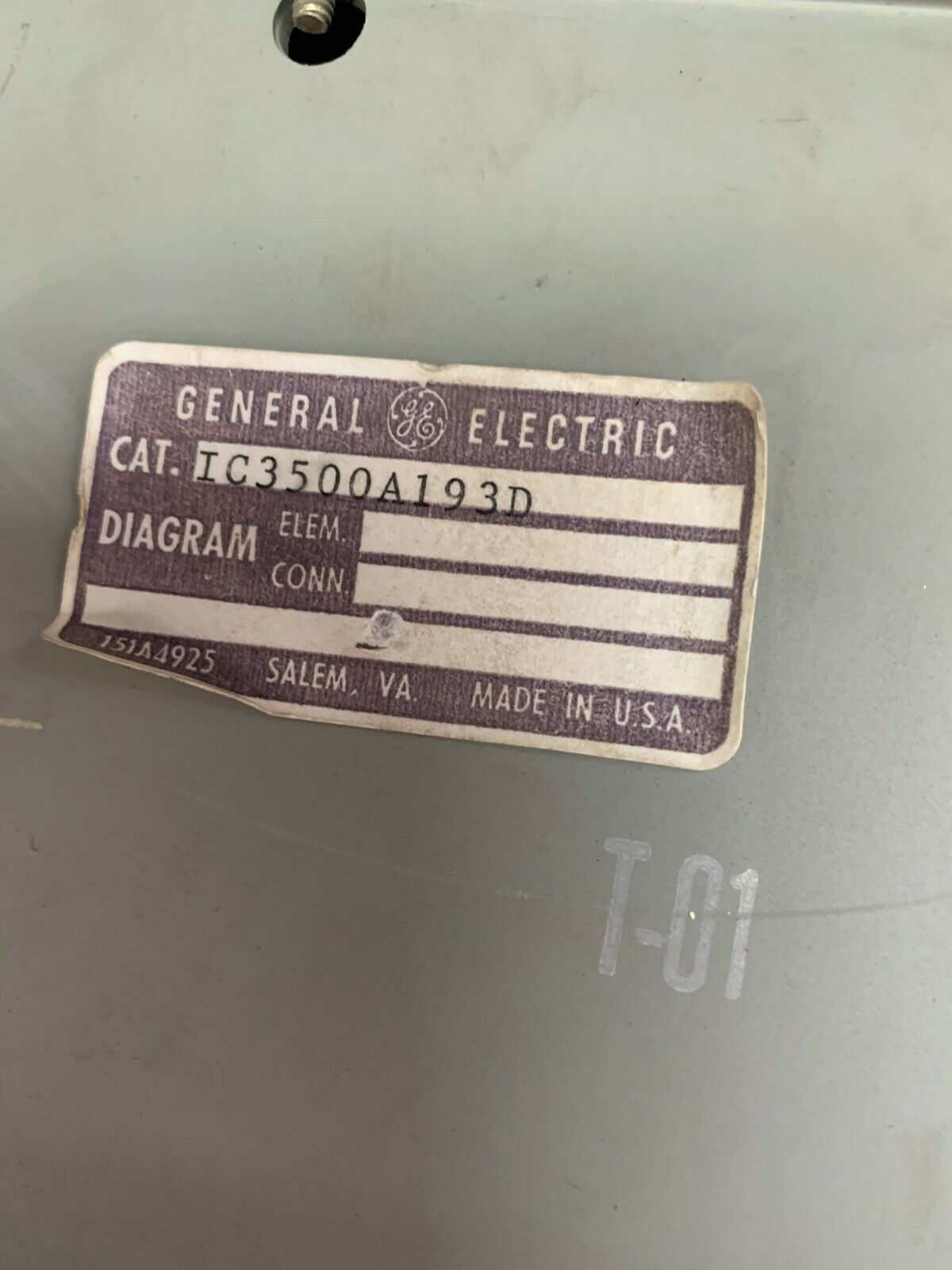 USED GENERAL ELECTRIC PART IC3500A193D