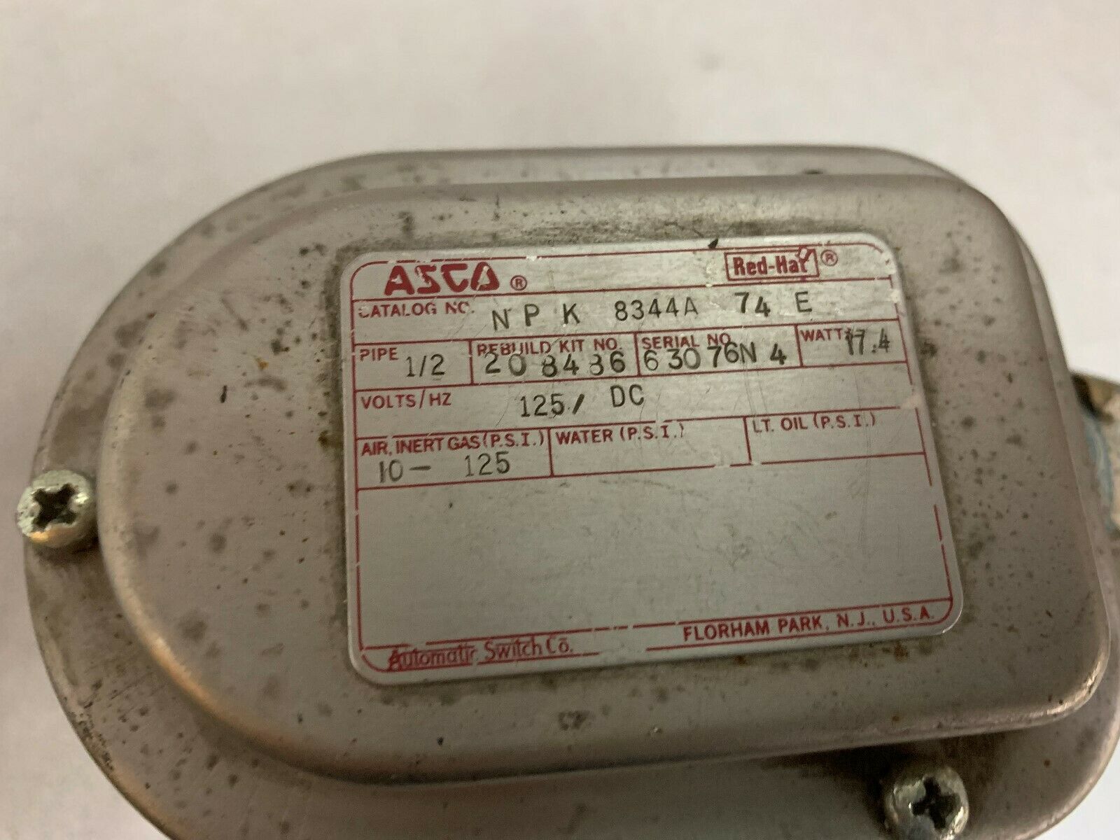 NEW NO BOX ASCO VALVE NPK 8344A 74E