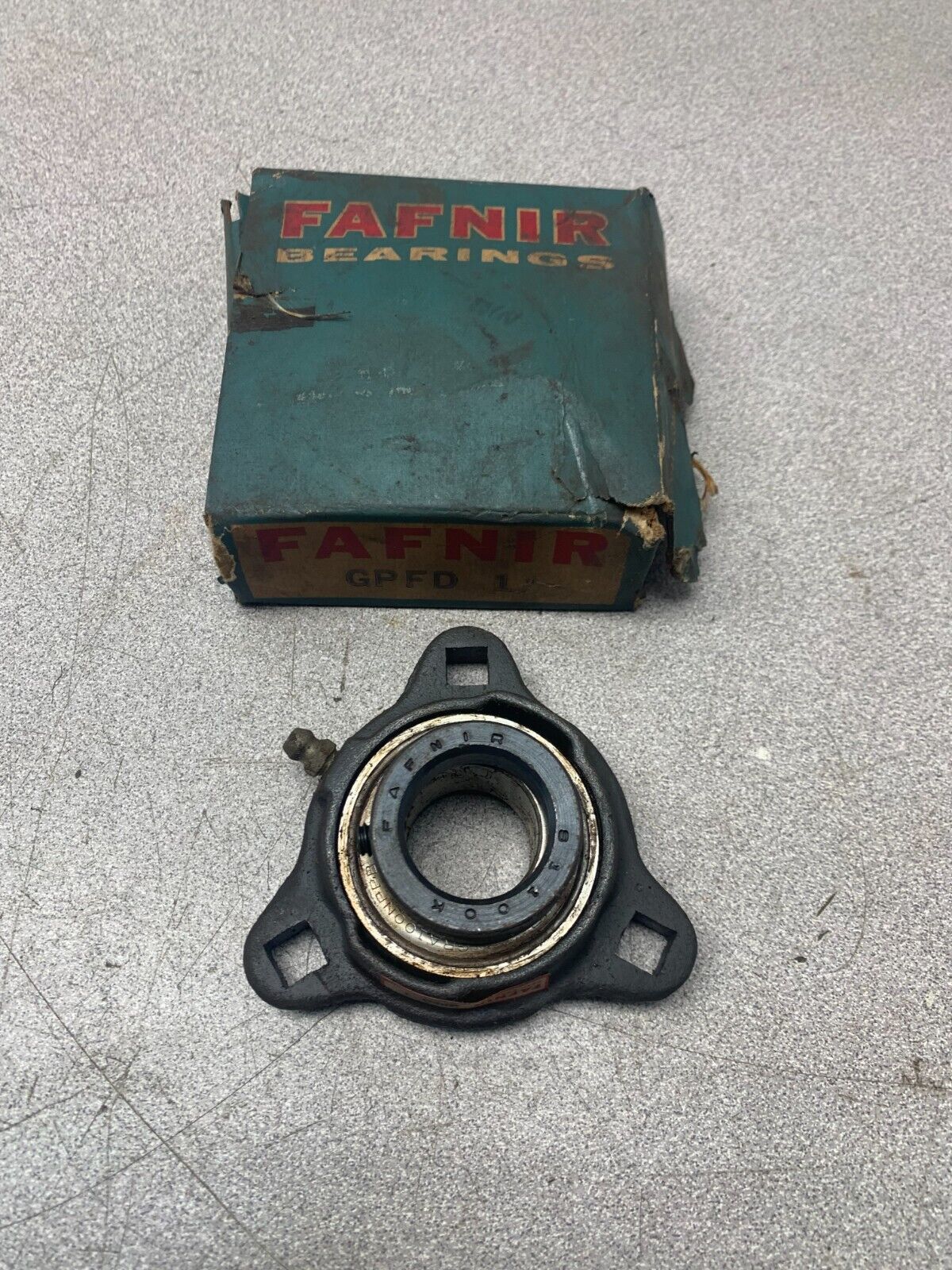 NEW OLD STOCK FAFNIR 3-BOLT FLANGE BEARING 1" BORE GPFD 1