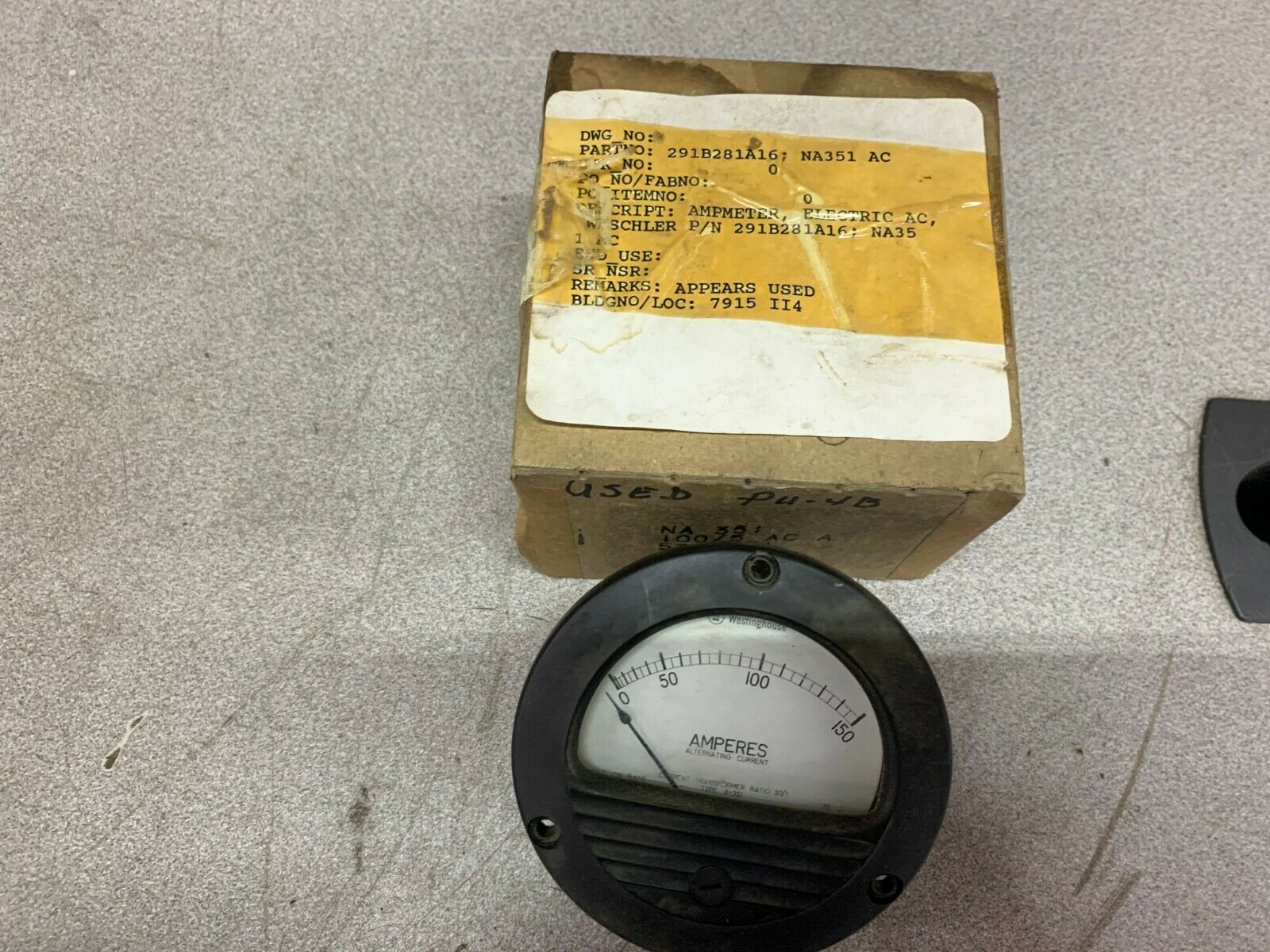 NEW IN BOX WESTINGHOUSE 0-150 ACA METER 291B281A16N