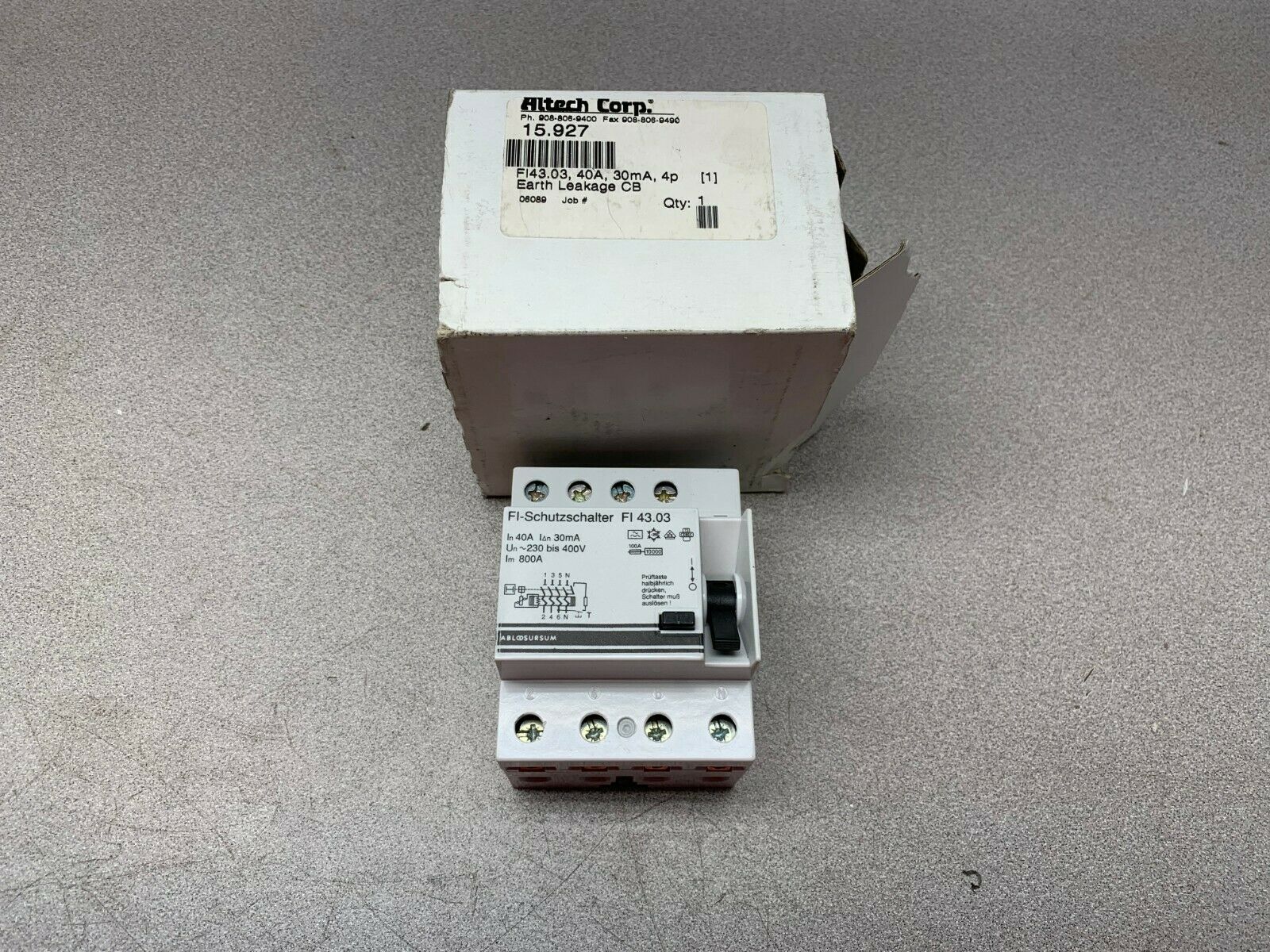 NEW IN BOX FI-SCHUTZSCHALTER MOTOR PROTECTOR FI 43.03