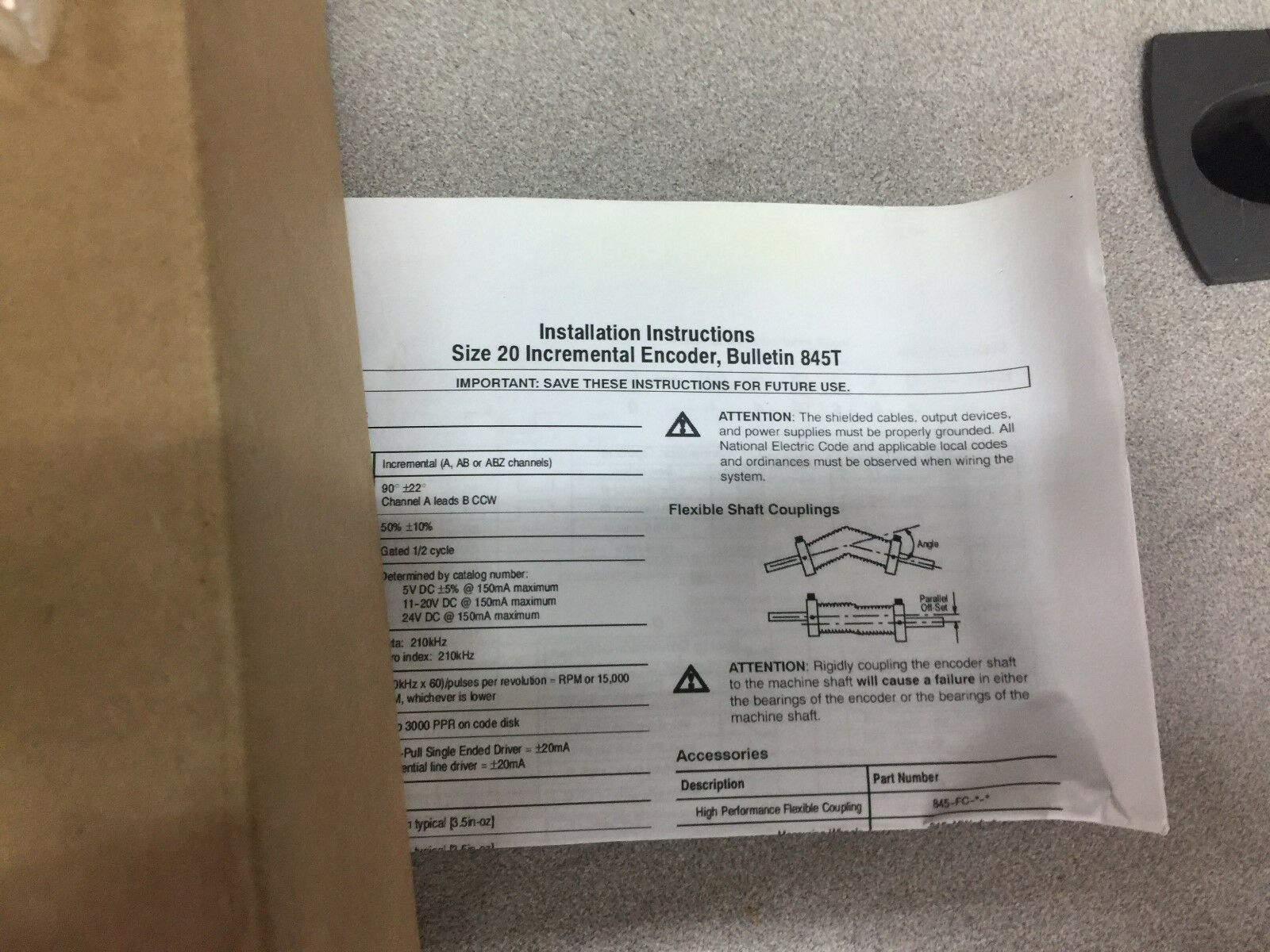 NEW IN BOX ALLEN BRADLEY ENCODER 845T-DZ33ACJ-C