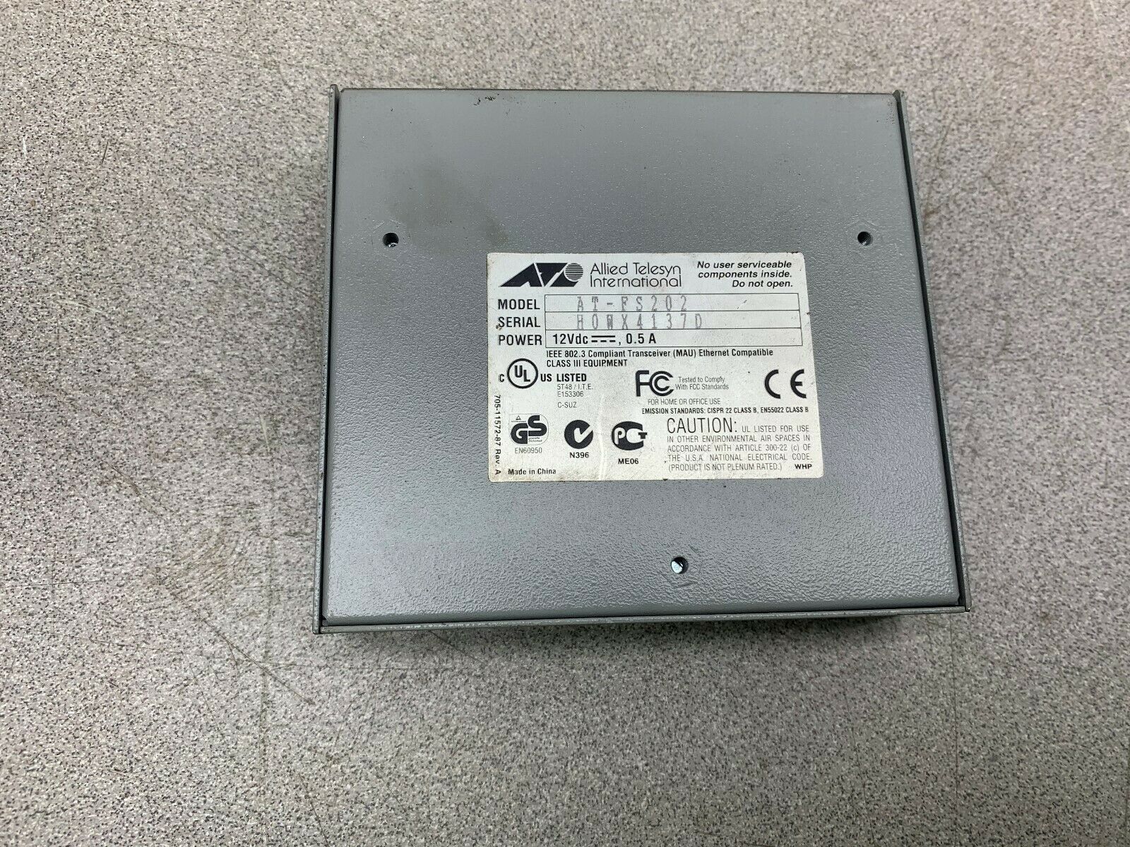 USED  ALLIED TELESY NETWORK SWITCH  AT-FS202