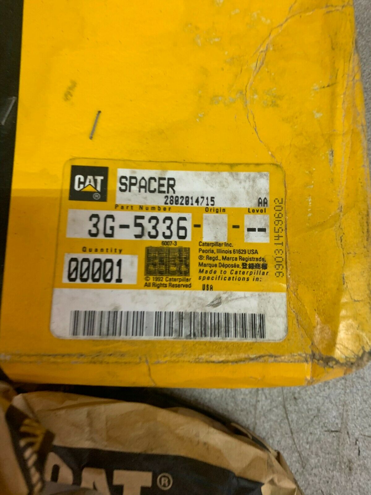 NEW IN BOX CATERPILLAR SPACER 3G-5336