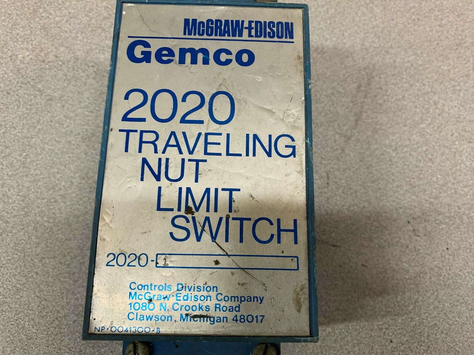 USED GEMCO LIMIT SWITCH 2020-1