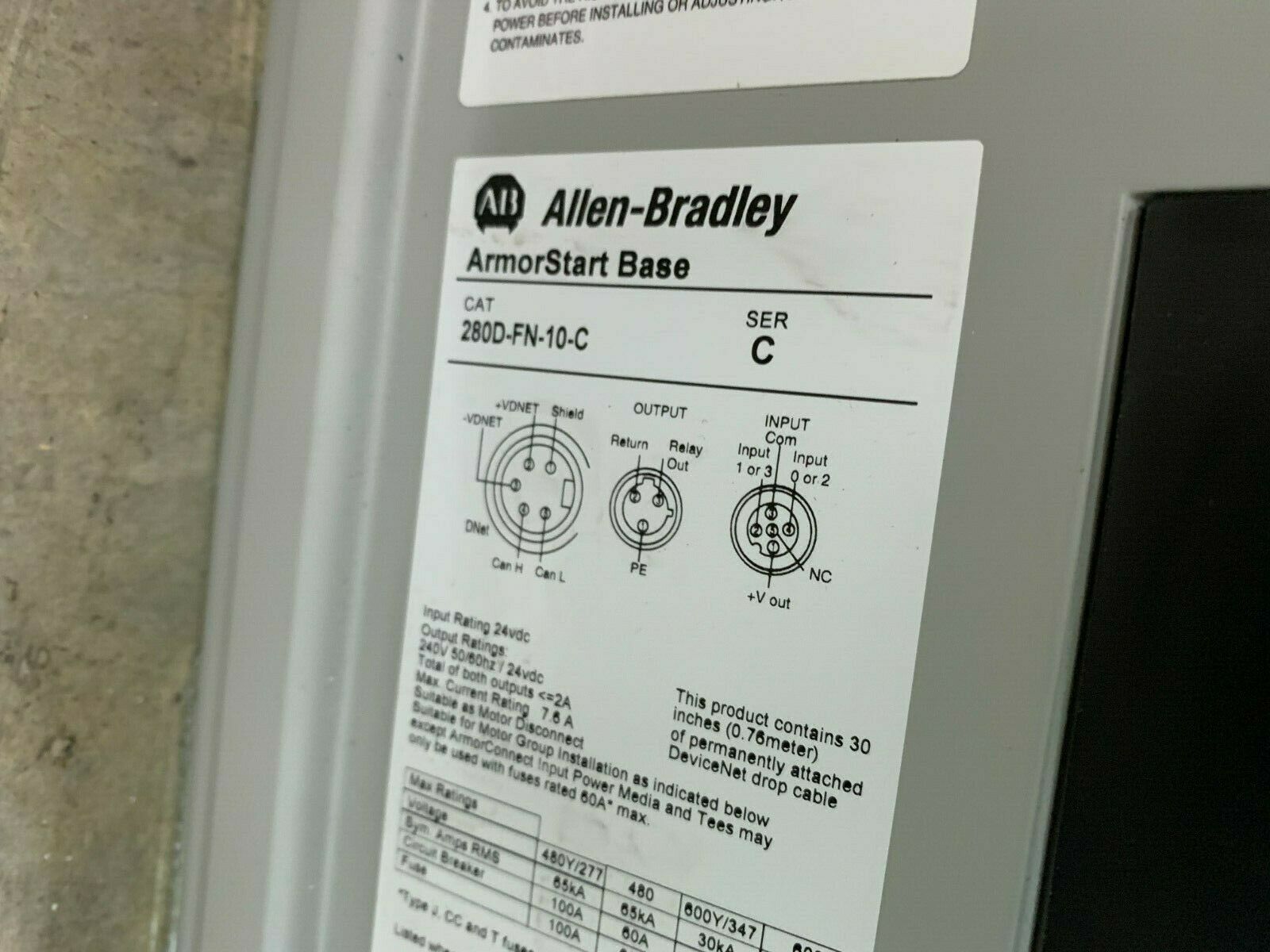 NEW IN BOX ALLEN-BRADLEY ARMORSTART DRIVE AND BASE 284D-FVD2P3Z-10-CR-3-DB-SB-OC