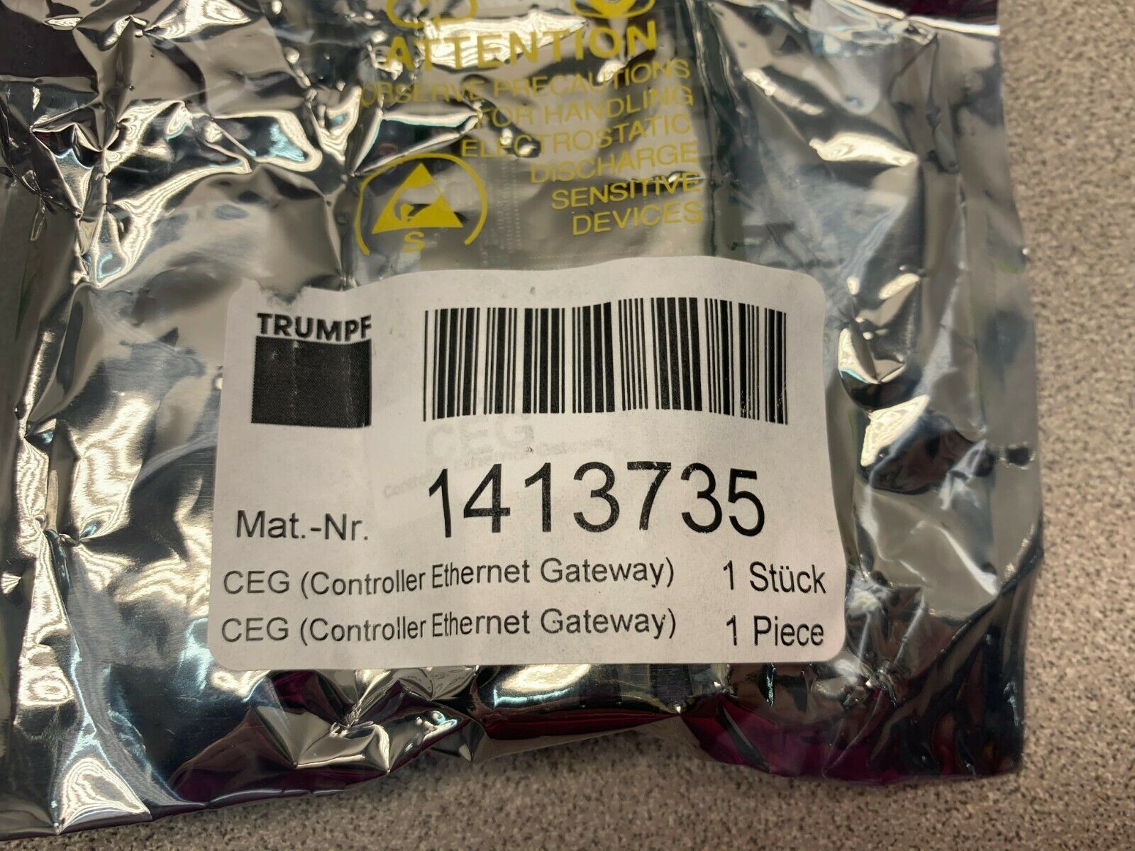 NEW IN BOX TRUMPF ETHERNET GATEWAY CONTROLLER 1413735