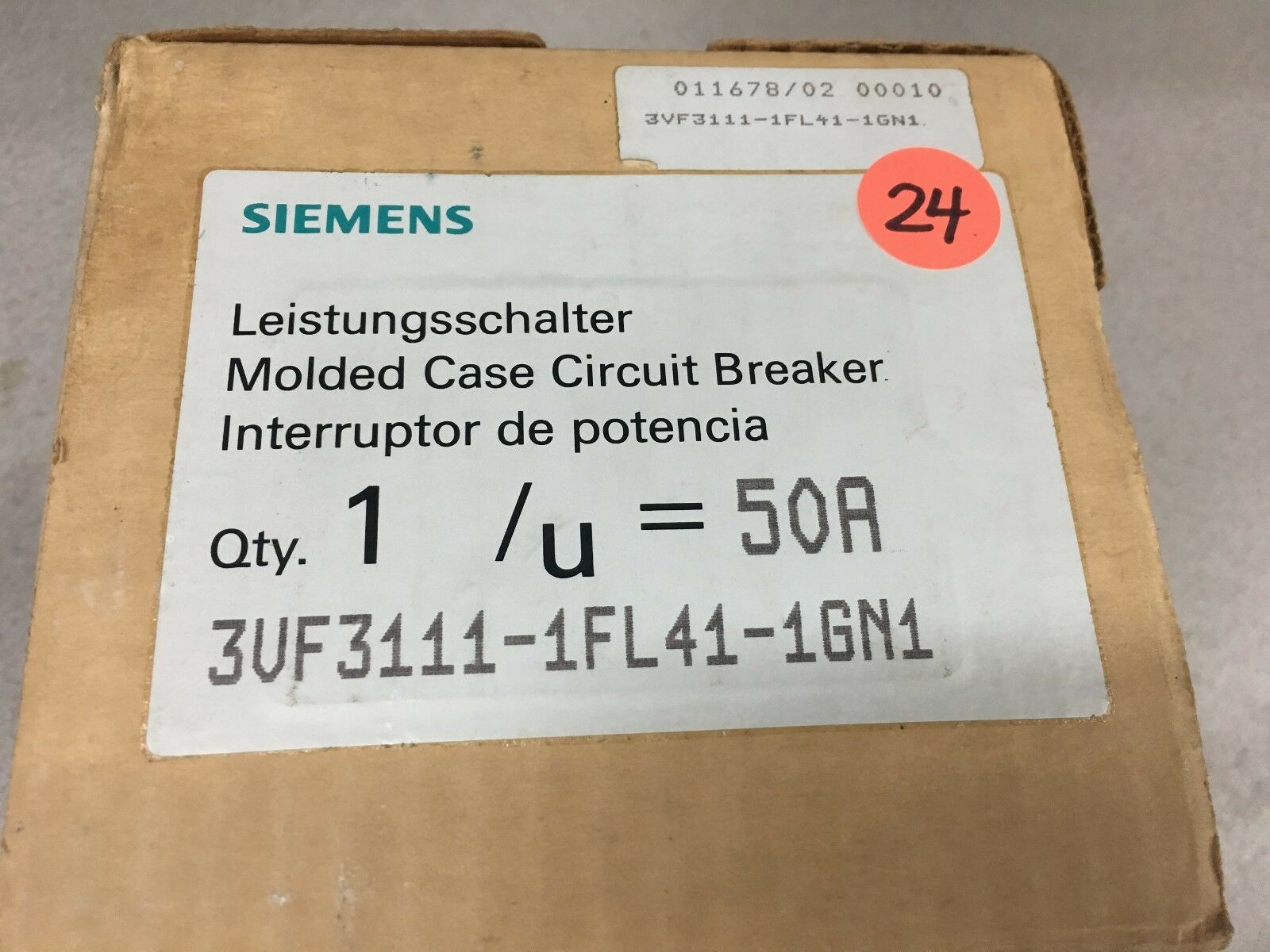 NEW IN BOX SIEMENS 50AMP CIRCUIT BREAKER 3VF3111-1FL41-1GN1